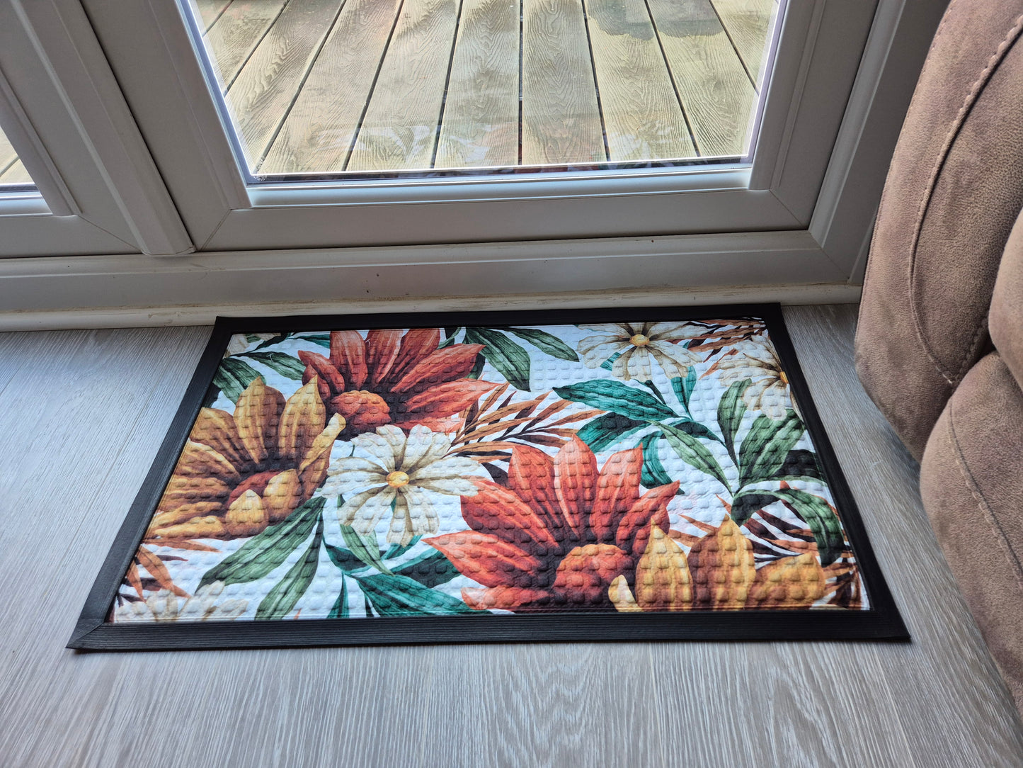 3D Embossed Doormat, 75cm x 45cm - Pastel Flowers