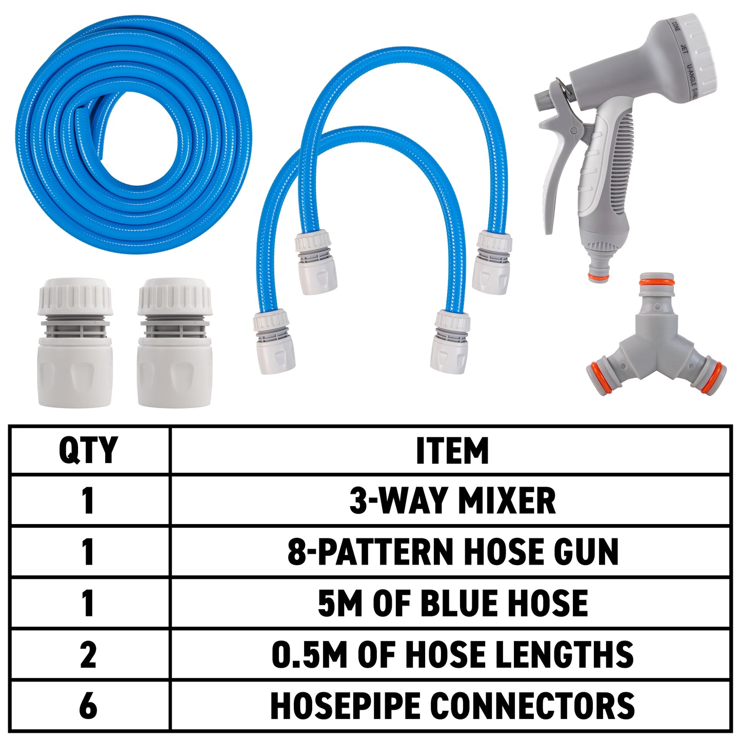 Hot & Cold Dog Shower Wash Kit with Water Sprayer, Blue