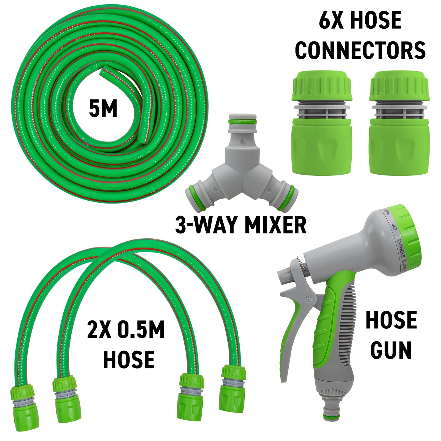 Hot & Cold Dog Shower Wash Kit with Water Sprayer, Green