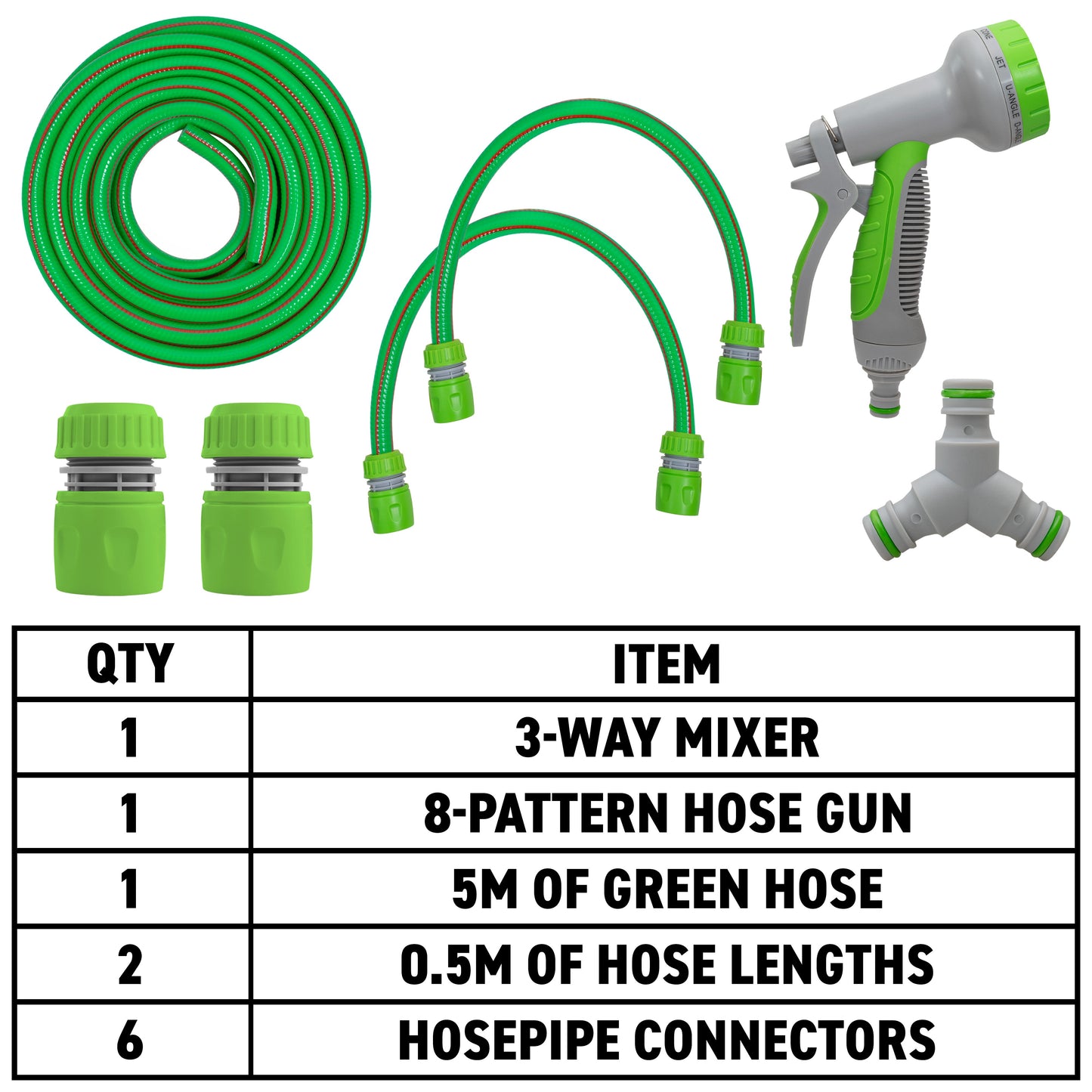 Hot & Cold Dog Shower Wash Kit with Water Sprayer, Green