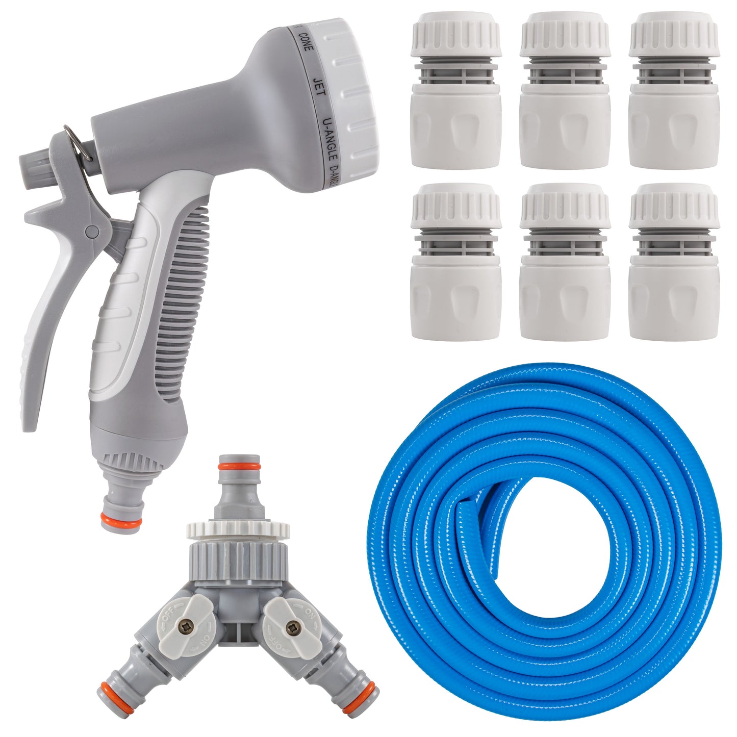 Hot & Cold Dog Shower Wash Kit with Water Sprayer & Valved Mixer, Blue