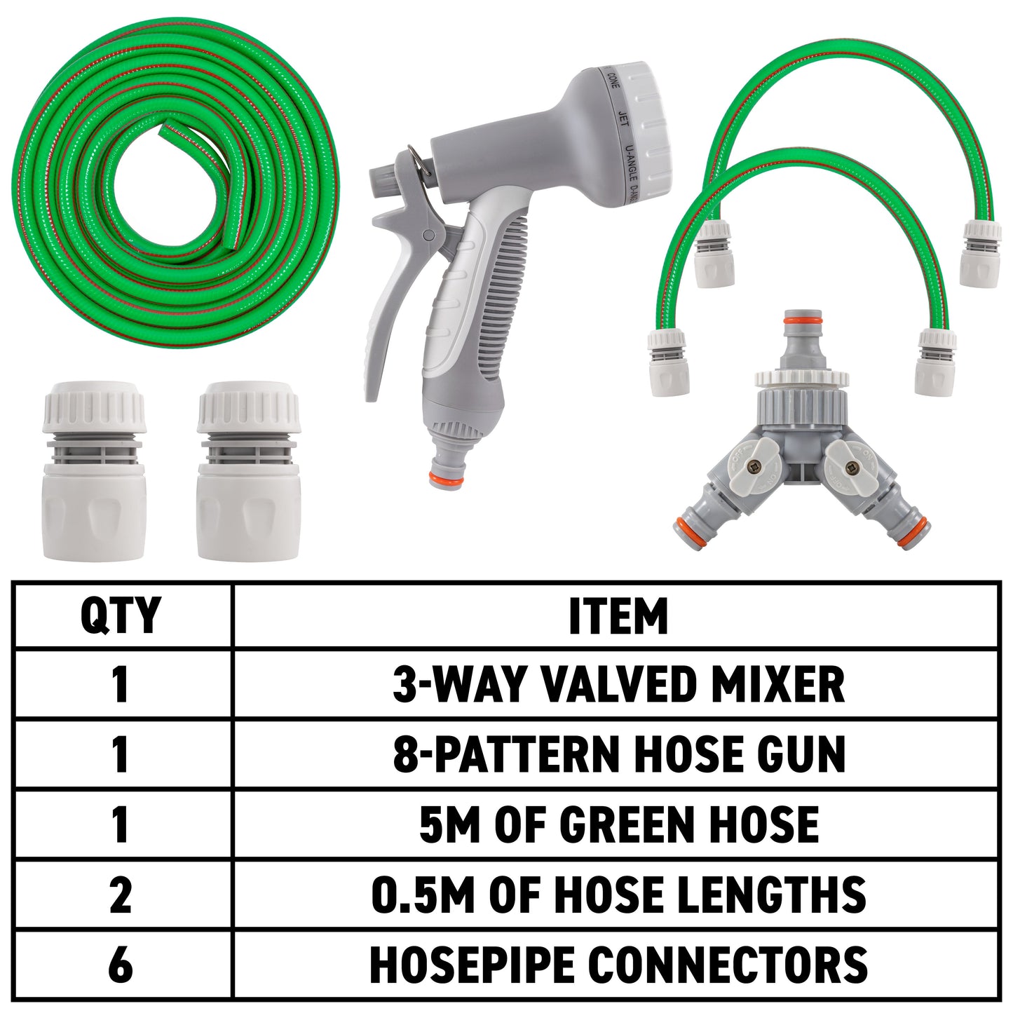 Hot & Cold Dog Shower Wash Kit with Water Sprayer & Valved Mixer, Green