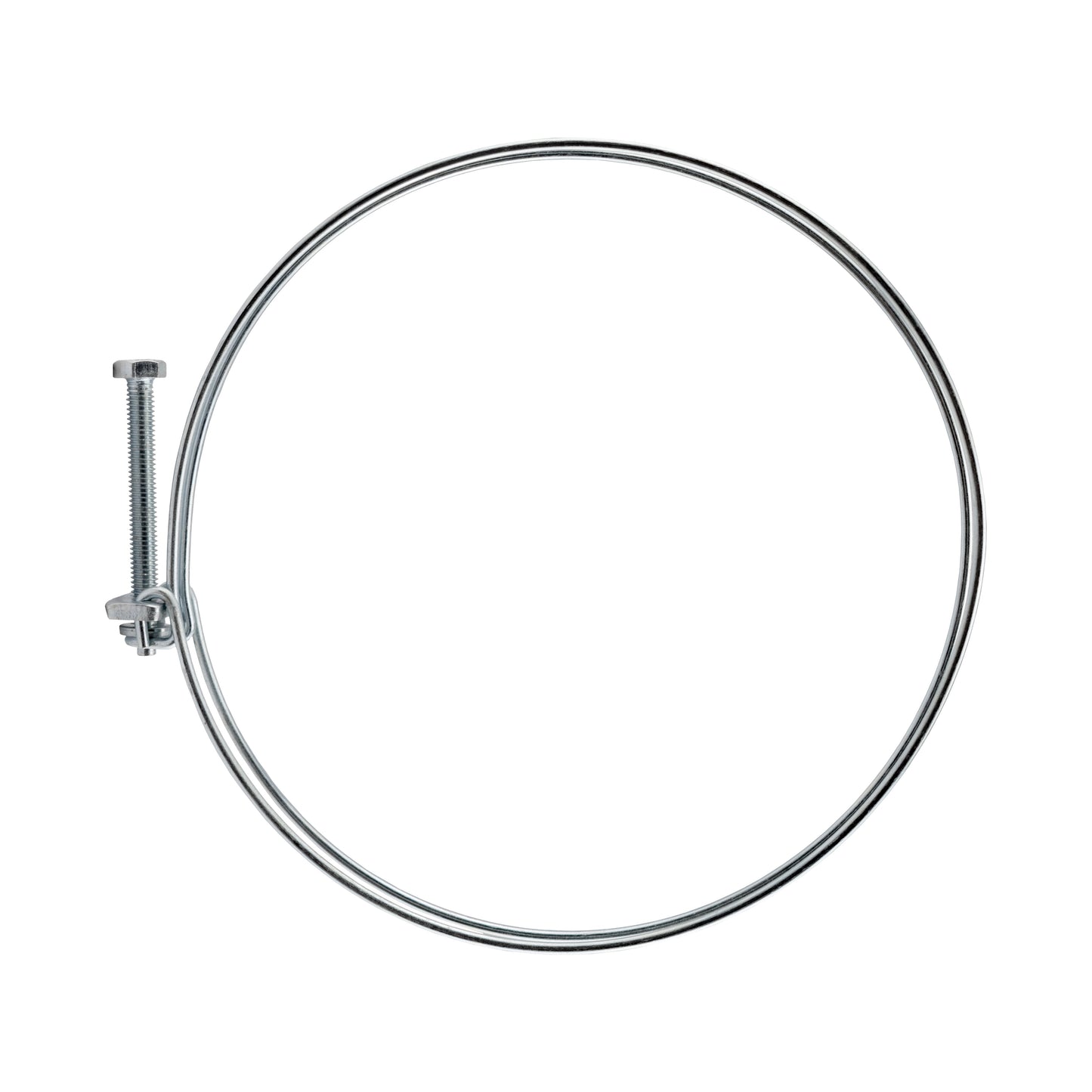 Galvanised Steel Double Wire Hose Clamps, 128mm-135mm