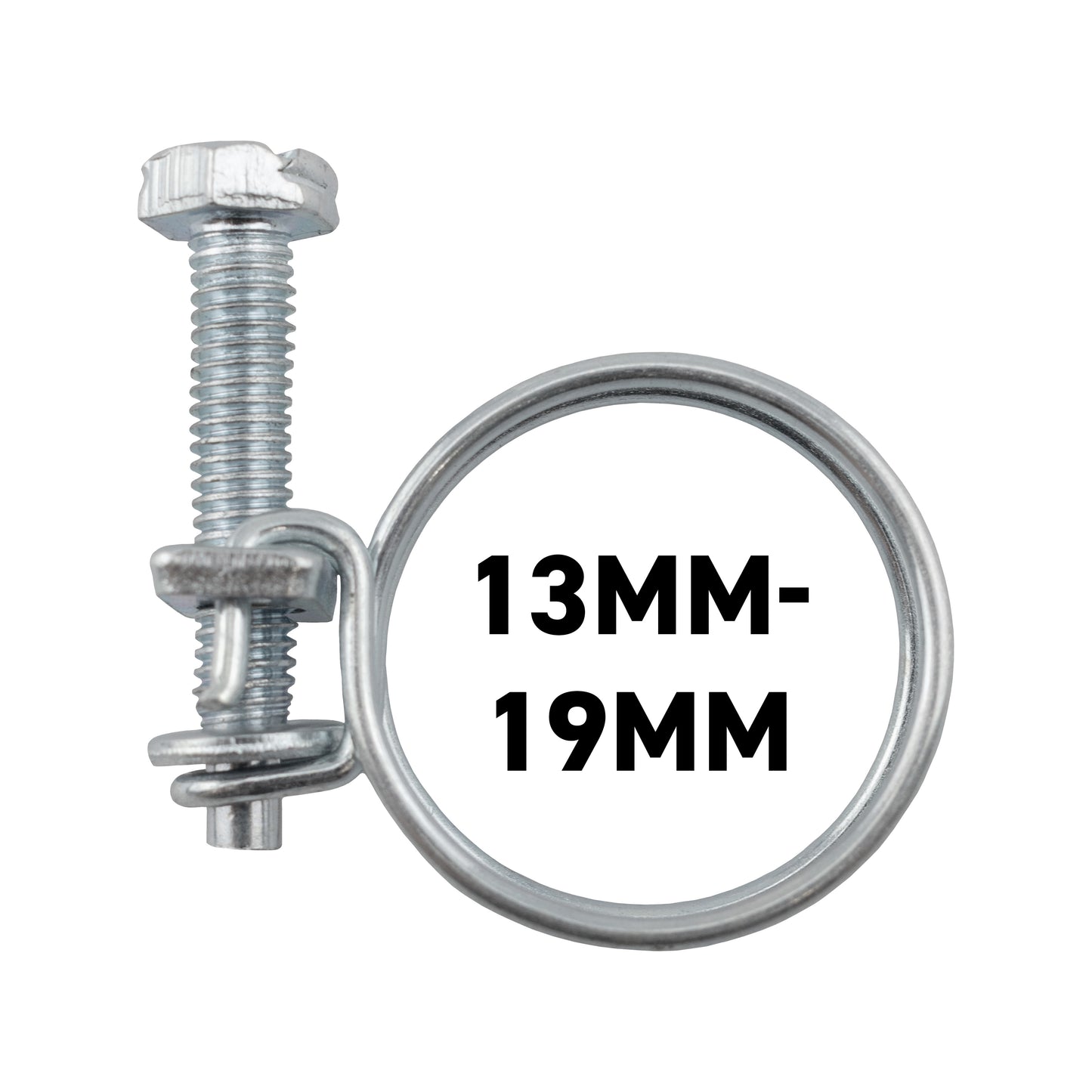 Galvanised Steel Double Wire Hose Clamps, 13mm-19mm