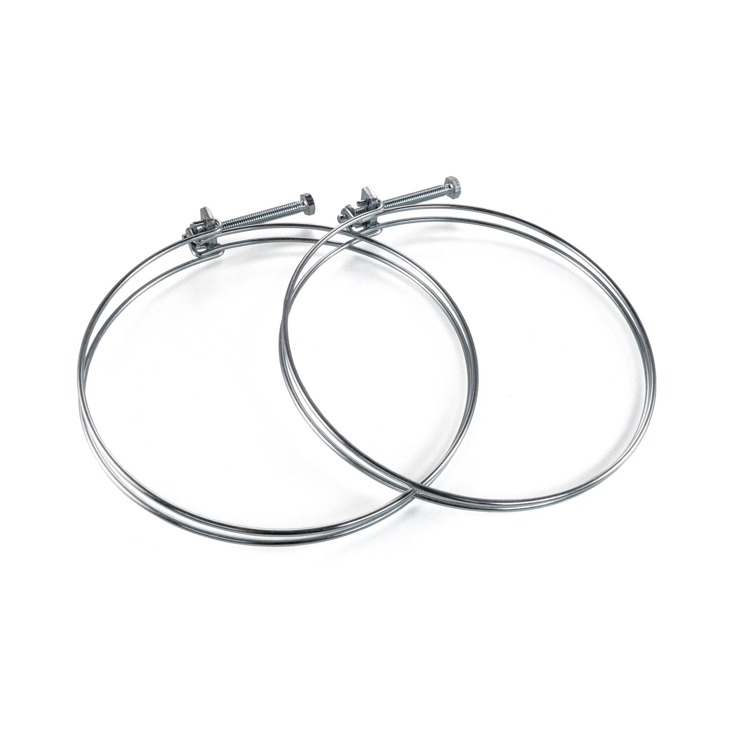 Galvanised Steel Double Wire Hose Clamps, 148mm-155mm