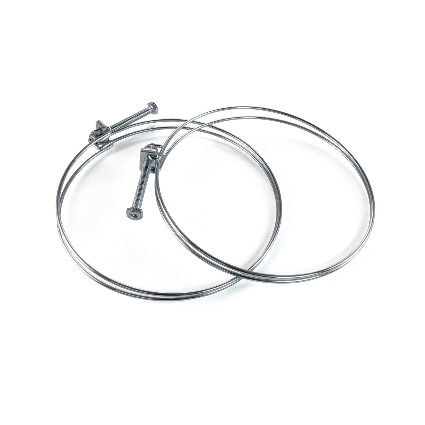 Galvanised Steel Double Wire Hose Clamps, 148mm-155mm