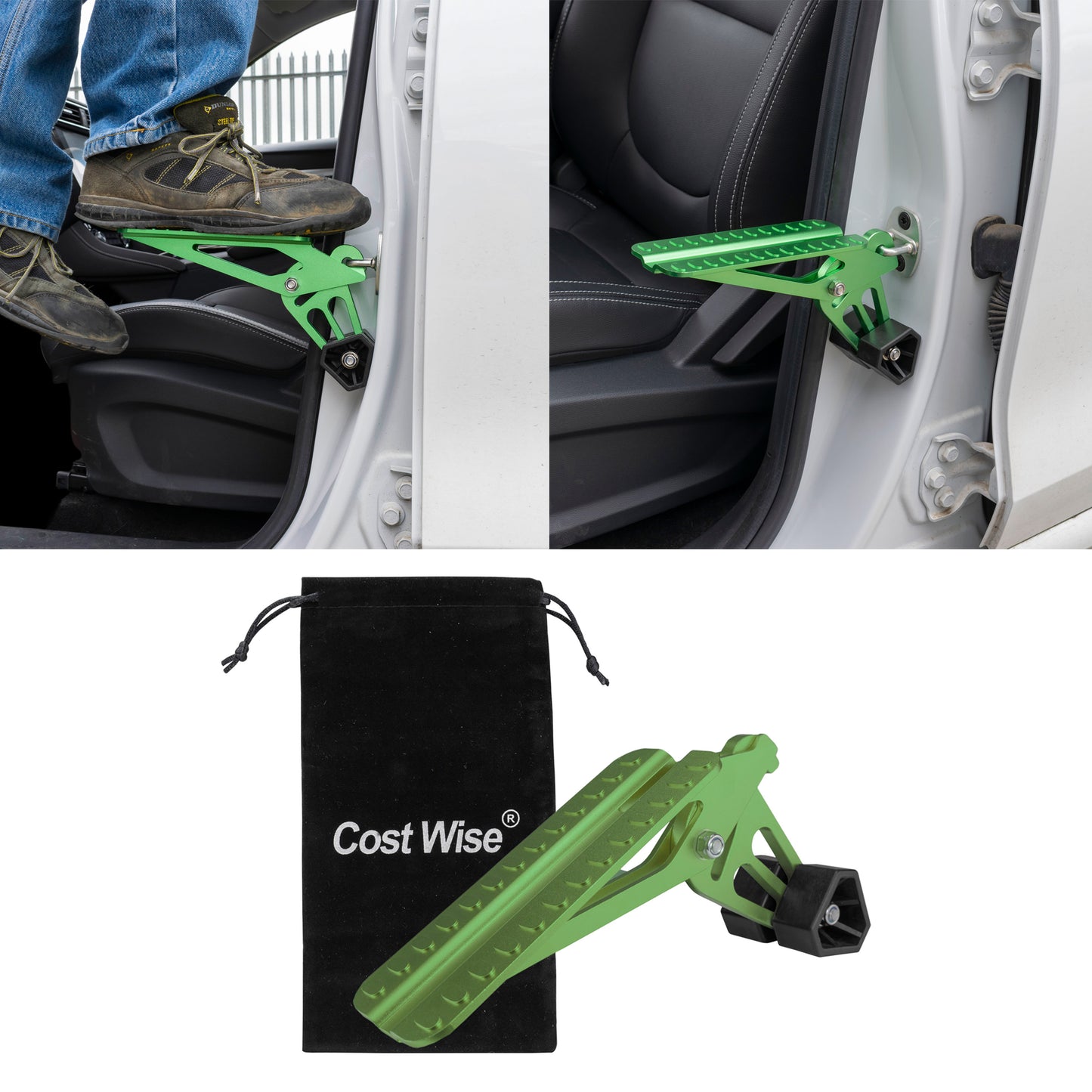 Type D Vehicle Car Door Step Up Ladder, Green