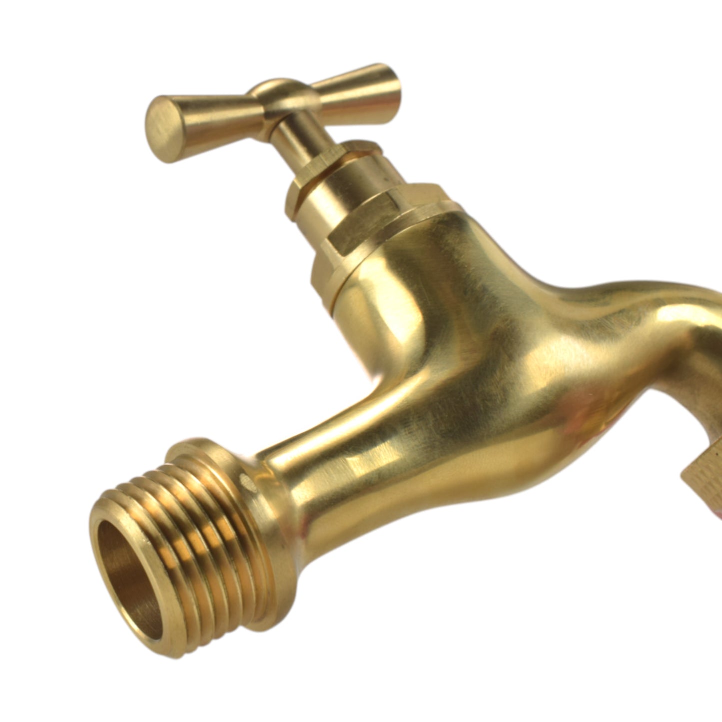 Polished Brass Quick Connector Bib Tap, 1/2" BSP