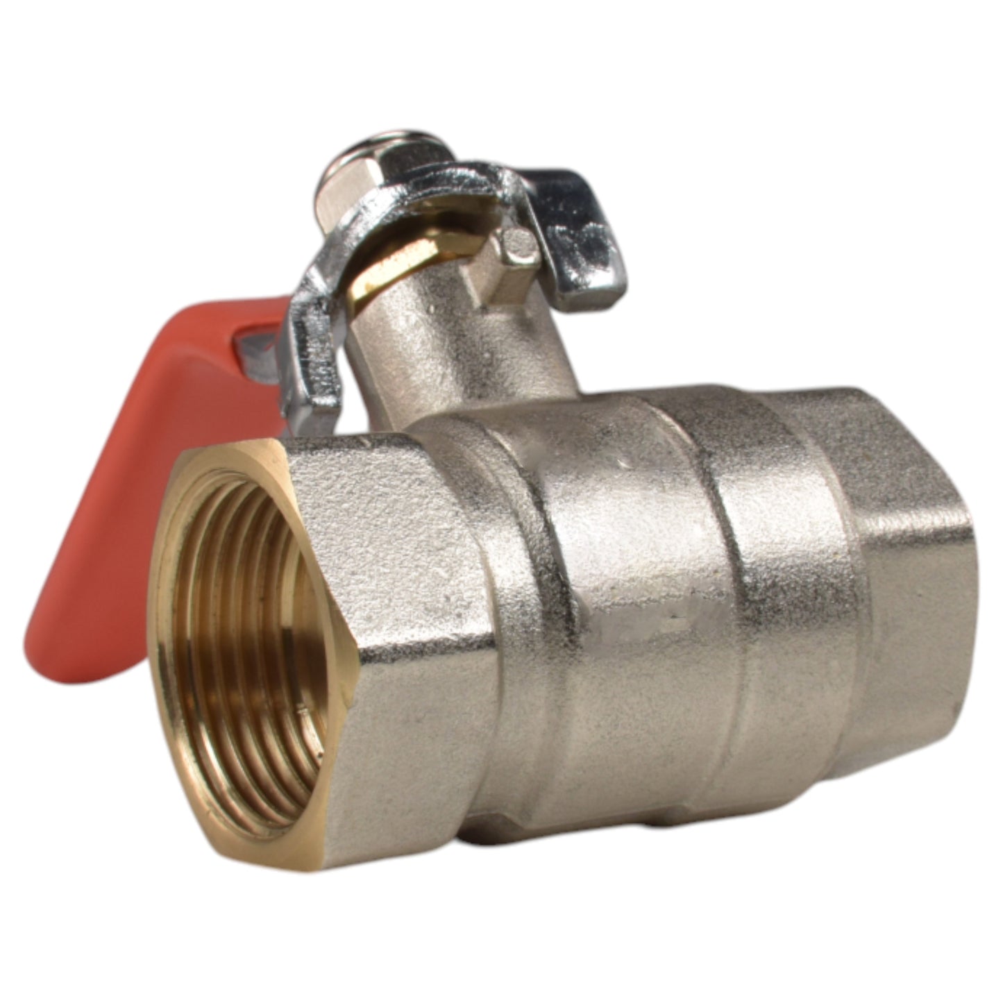 Female Nickel Plated Brass Lever Valve, 3/4"