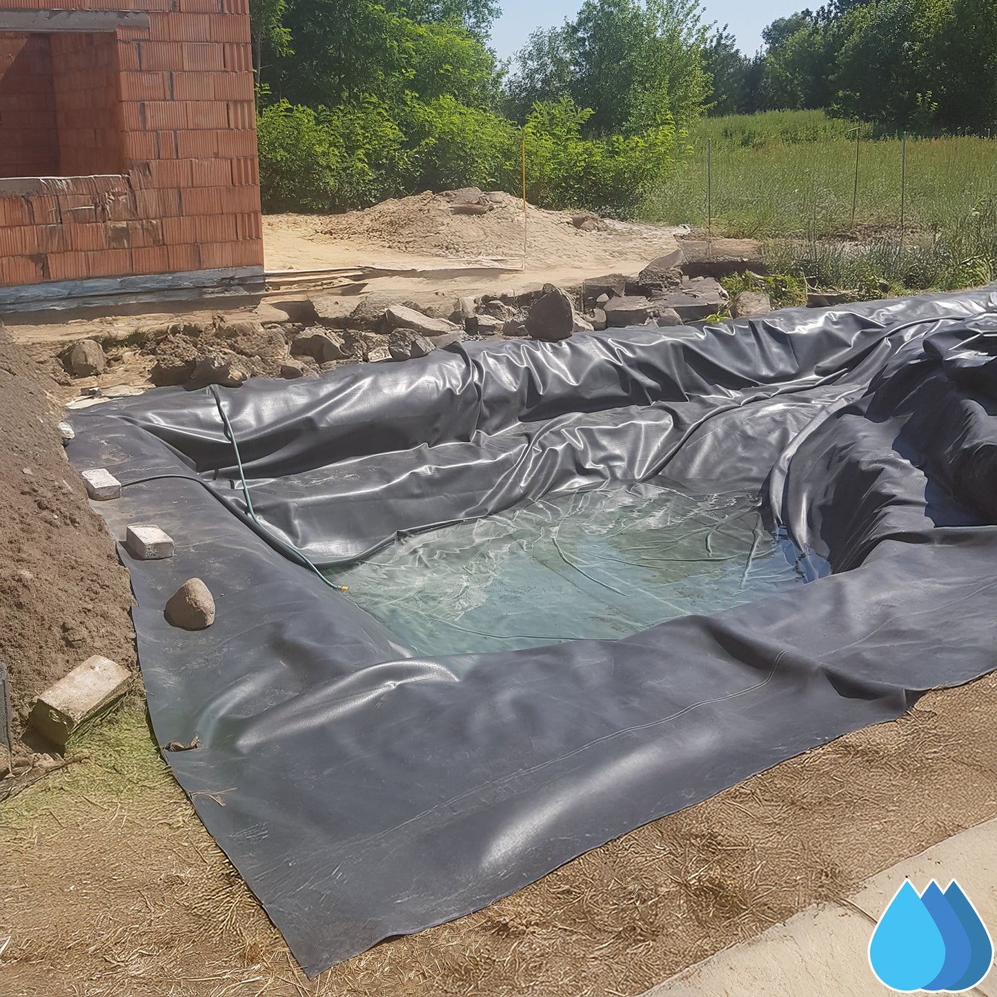 6m x 6m EPDM Rubber Pond Liner, 900 GSM