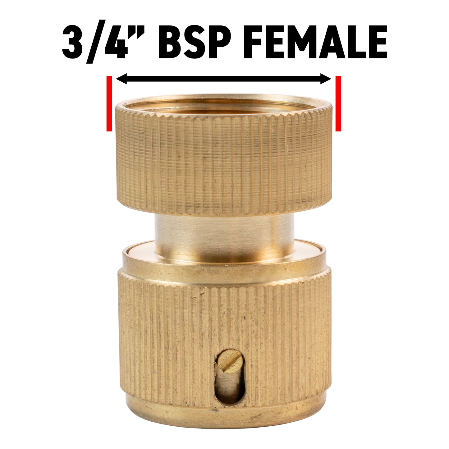 Female Hose Connector with 3/4" BSPF Thread, Brass