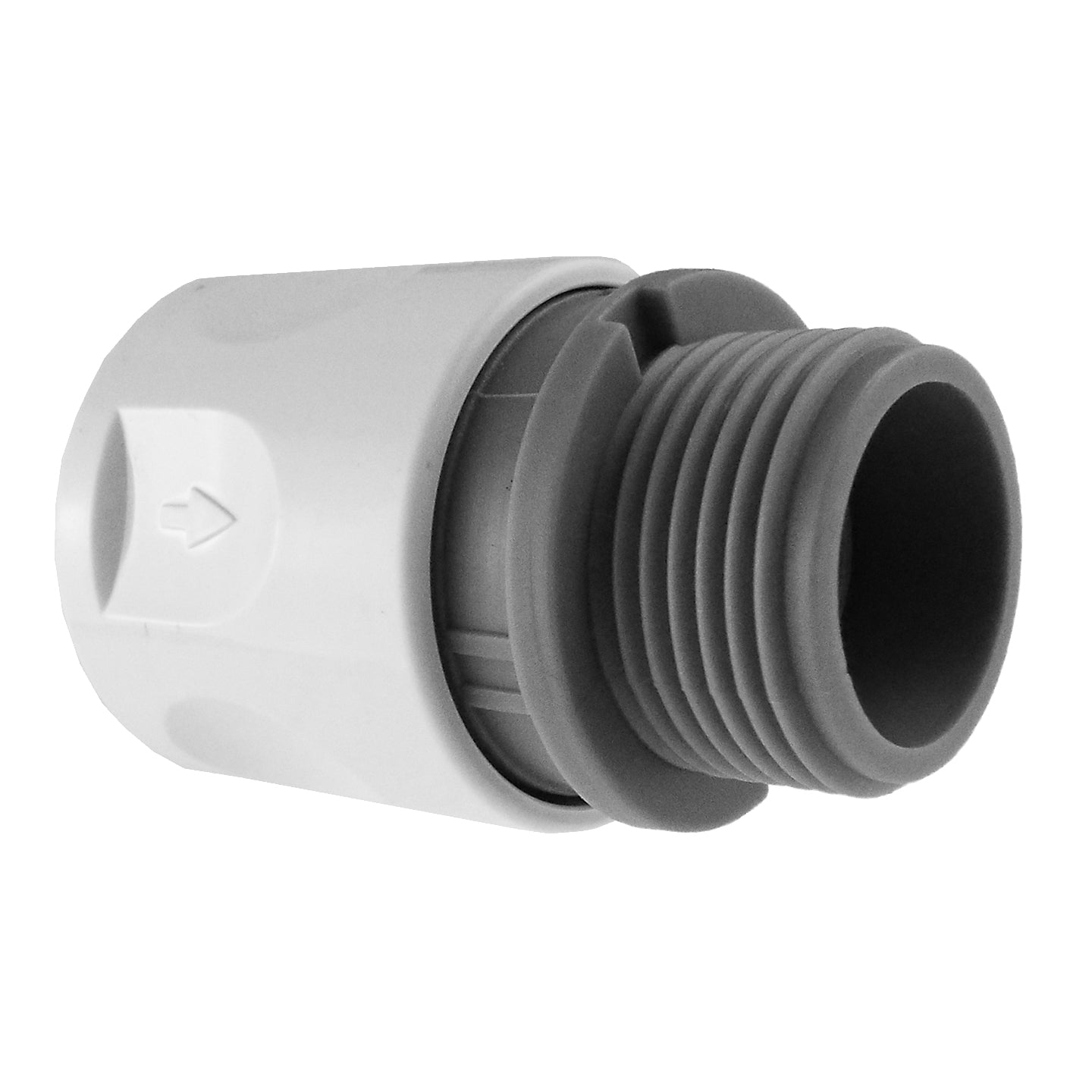 Female Hose Connector with 3/4" BSPM Thread, Grey