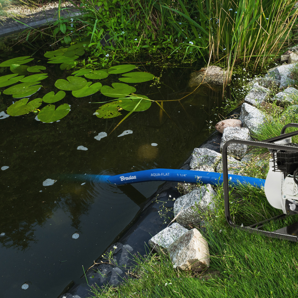 10m Bradas Lay Flat Aqua Hose with Clip, 1"