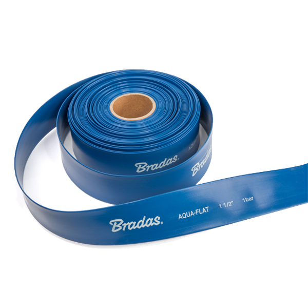 10m Bradas Lay Flat Aqua Hose with Clip, 1"