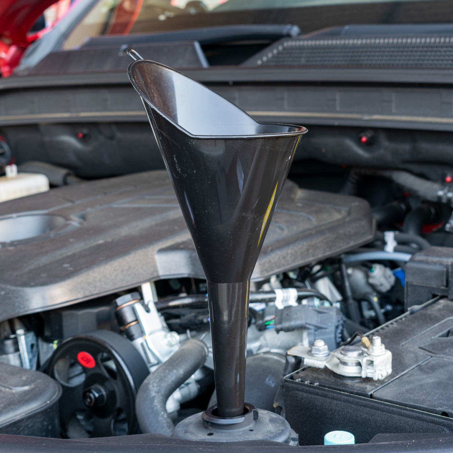 Small Vehicle Funnel with Angled Mouth, Black
