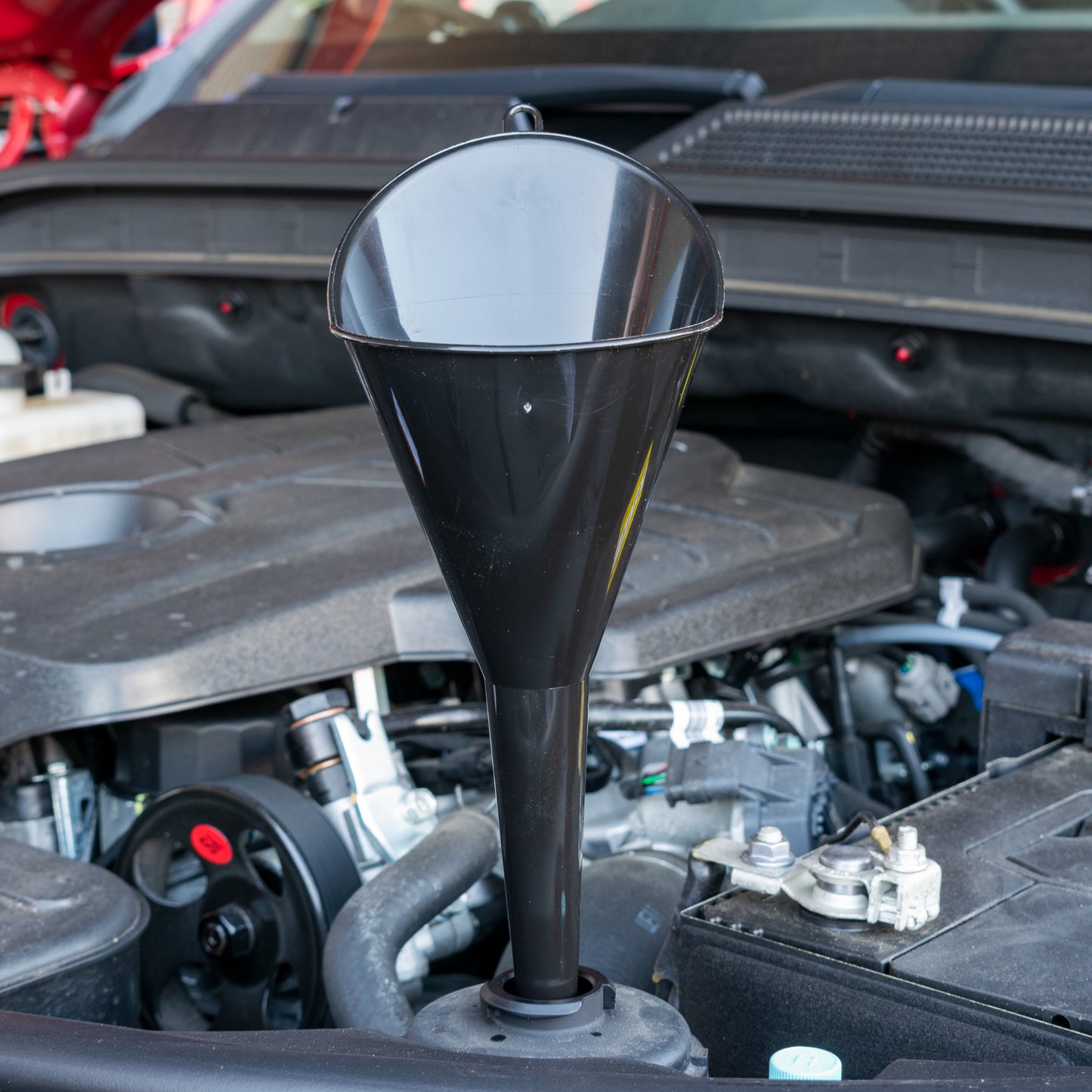 Small Vehicle Funnel with Angled Mouth, Black