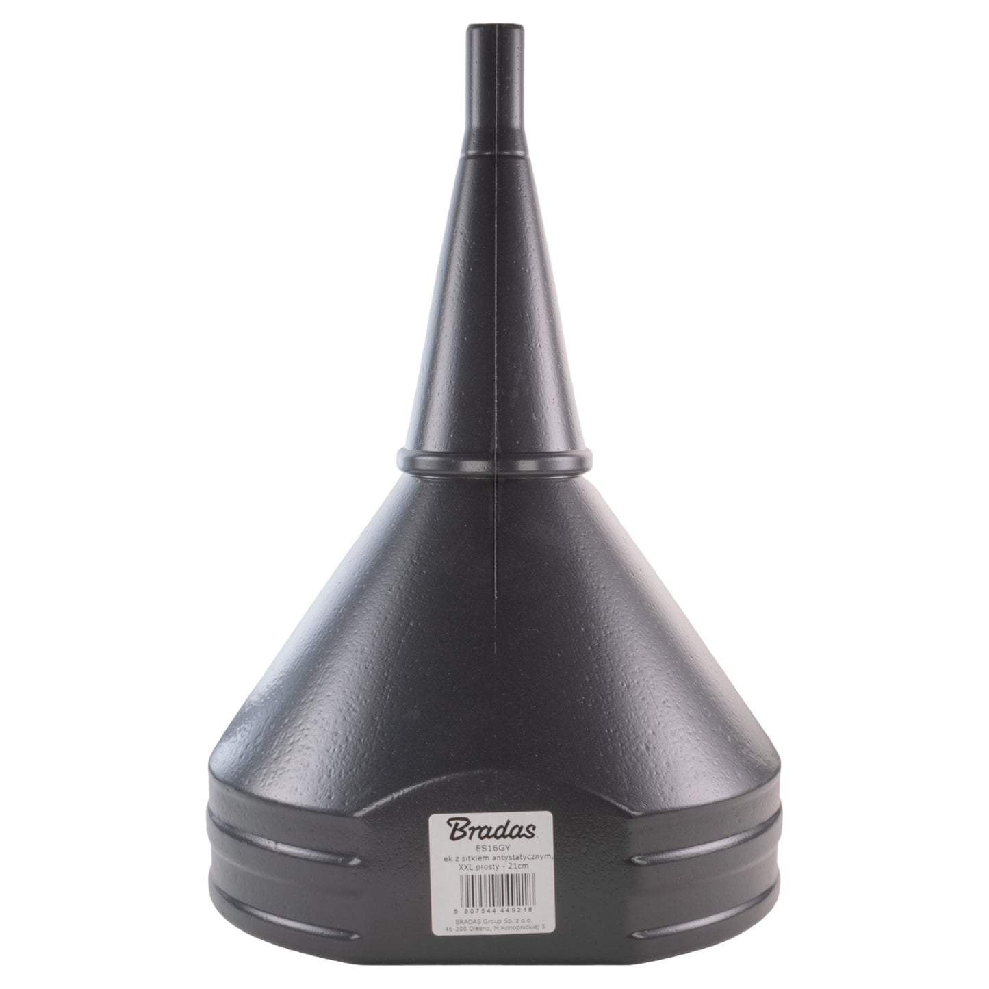 21cm Wide Mouthed Fuel Funnel with Straight Spout, Grey