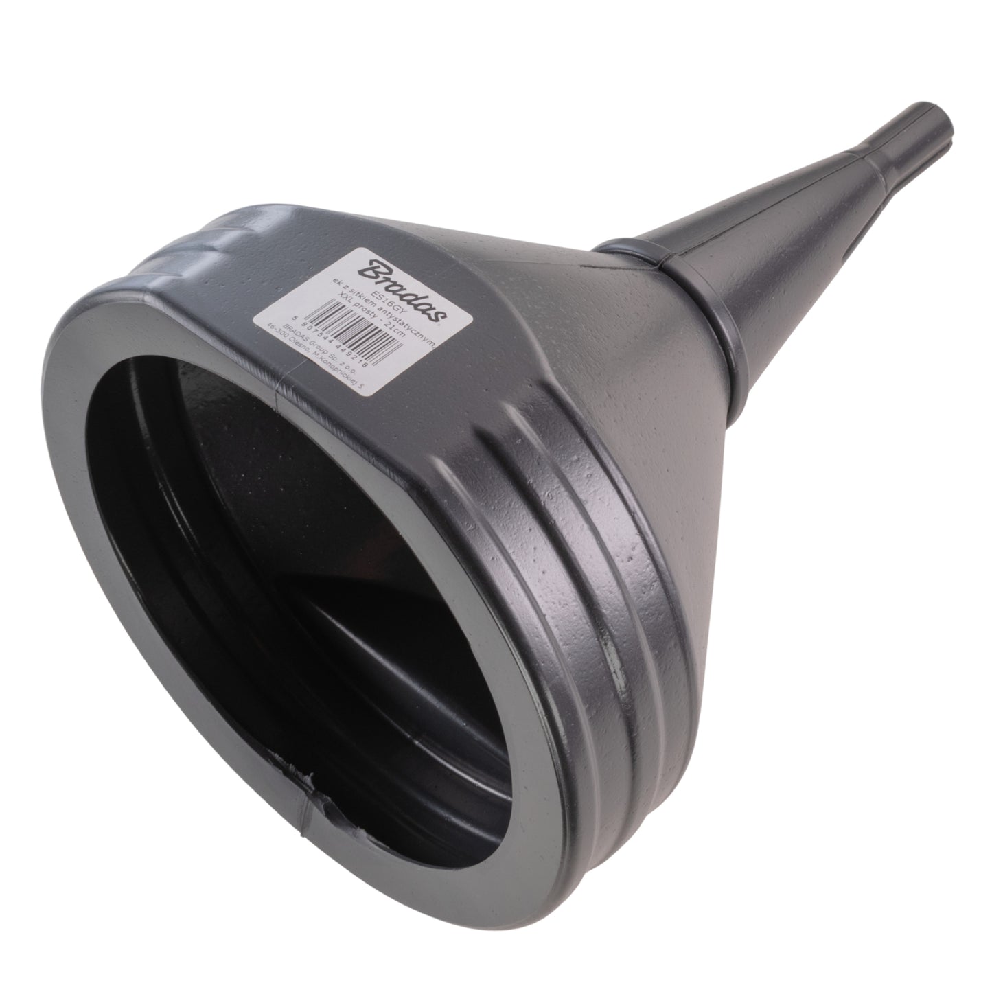 21cm Wide Mouthed Fuel Funnel with Straight Spout, Grey