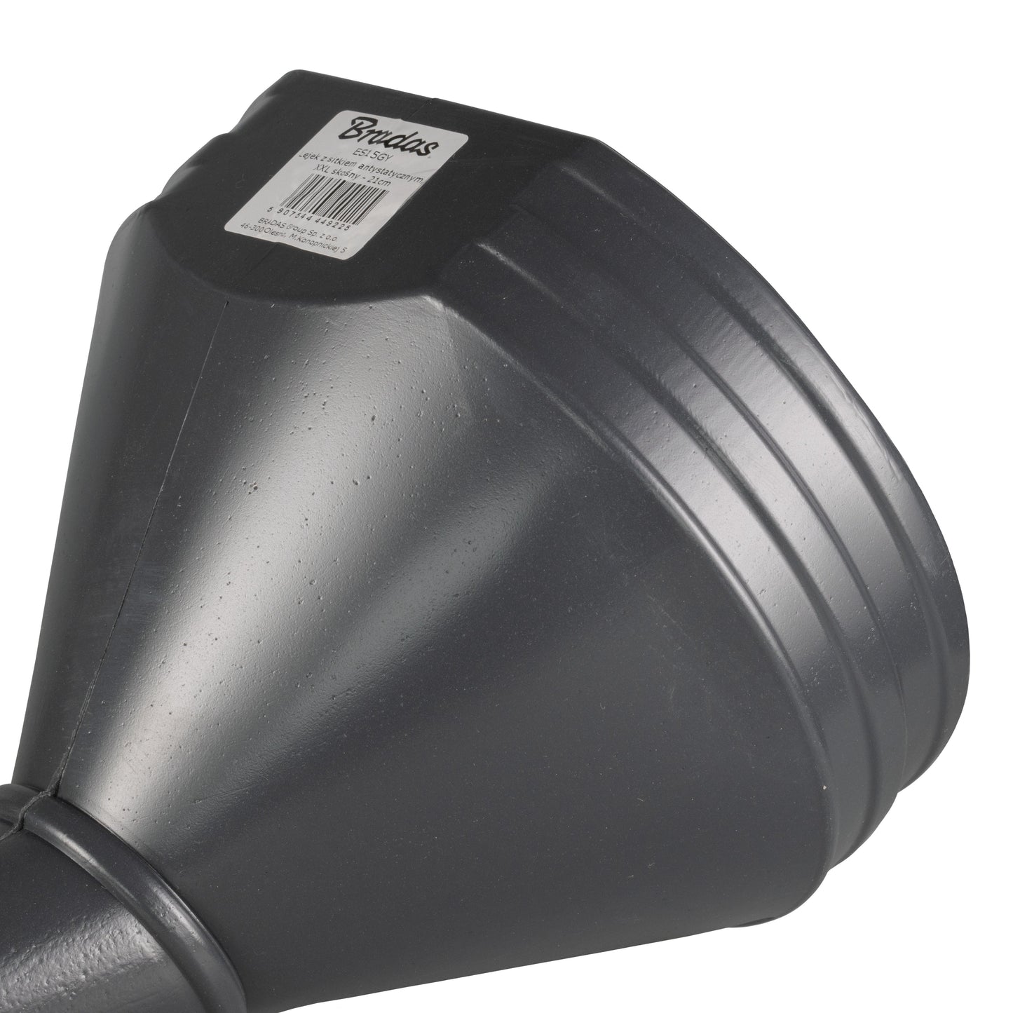 21cm Wide Mouthed Fuel Funnel with Angled Spout, Grey