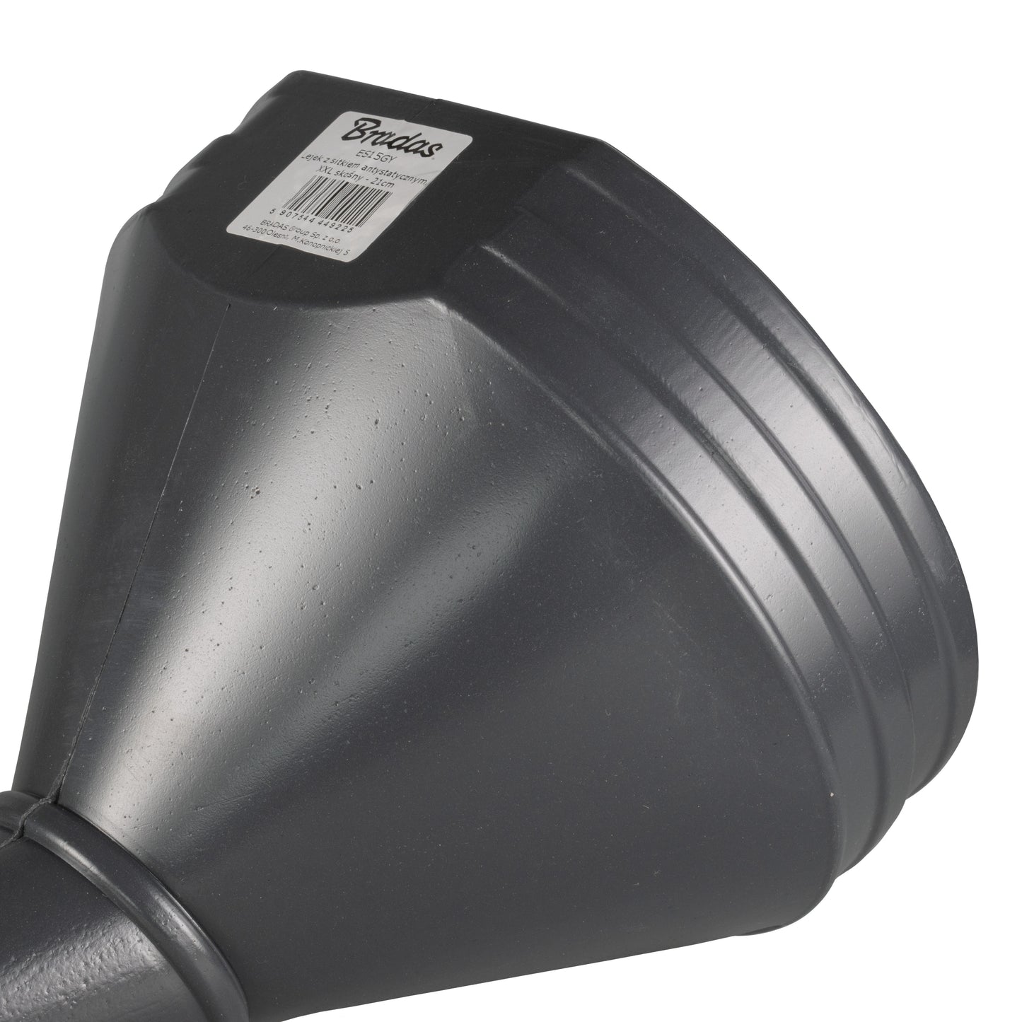 21cm Wide Mouthed Fuel Funnel with Angled Spout, Grey