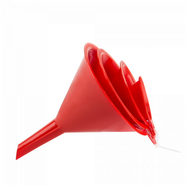 Pack of 4 Nested Home & Vehicle Funnels, Red
