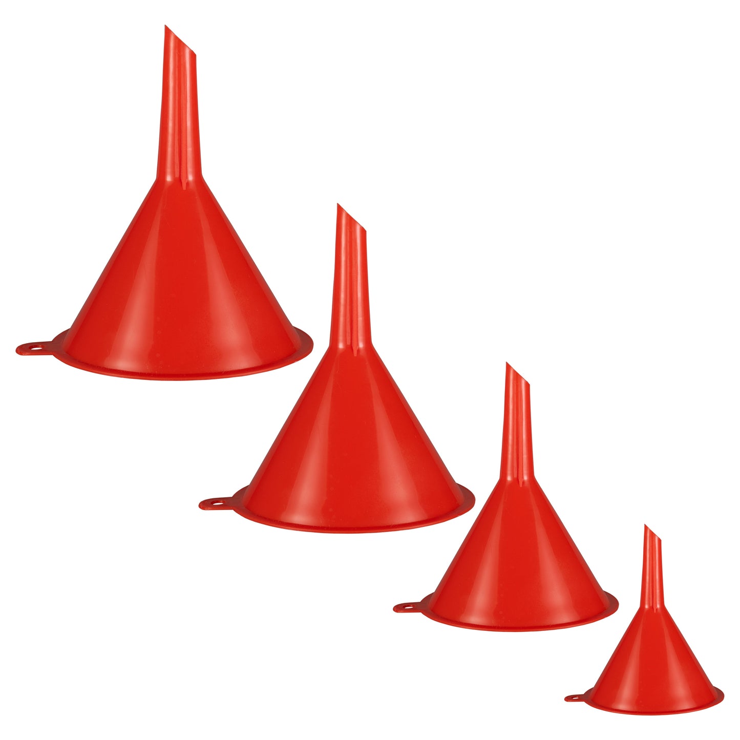 Pack of 4 Nested Home & Vehicle Funnels, Red