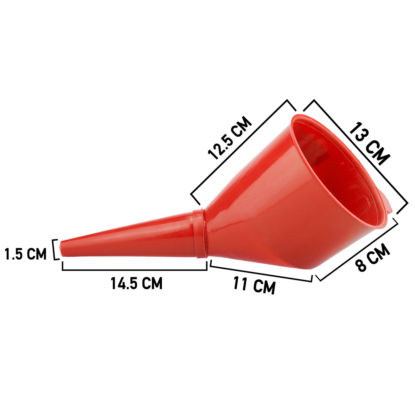 Filtered Fuel Funnel with Angled Spout, Red