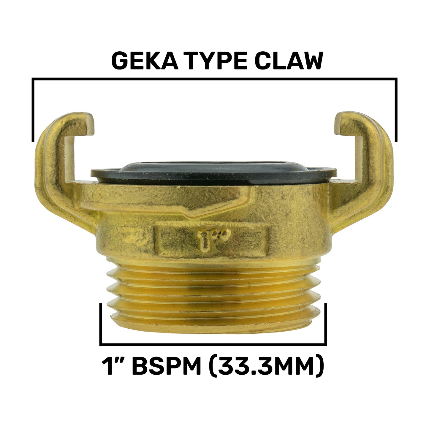 Brass GEKA Style Claw Hose Connector, 1" BSPM