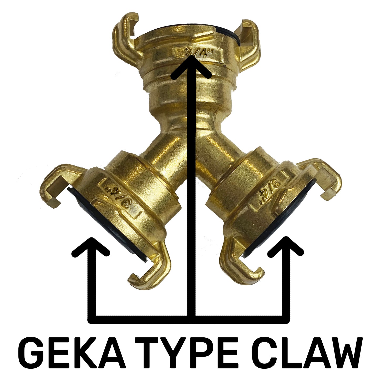 Brass GEKA Style Claw 3-way Tap Splitter