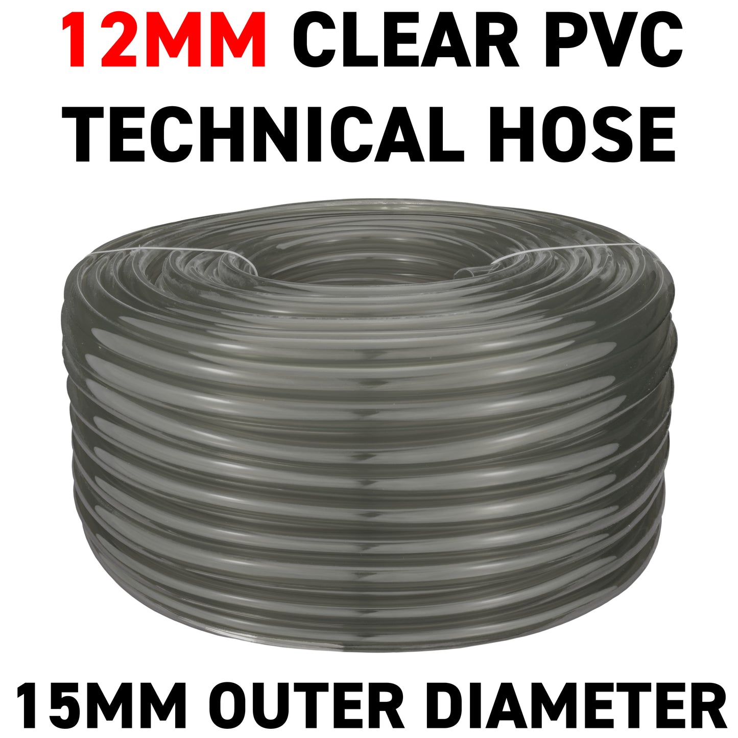 12mm Grey Semi-Transparent PVC Technical Hose