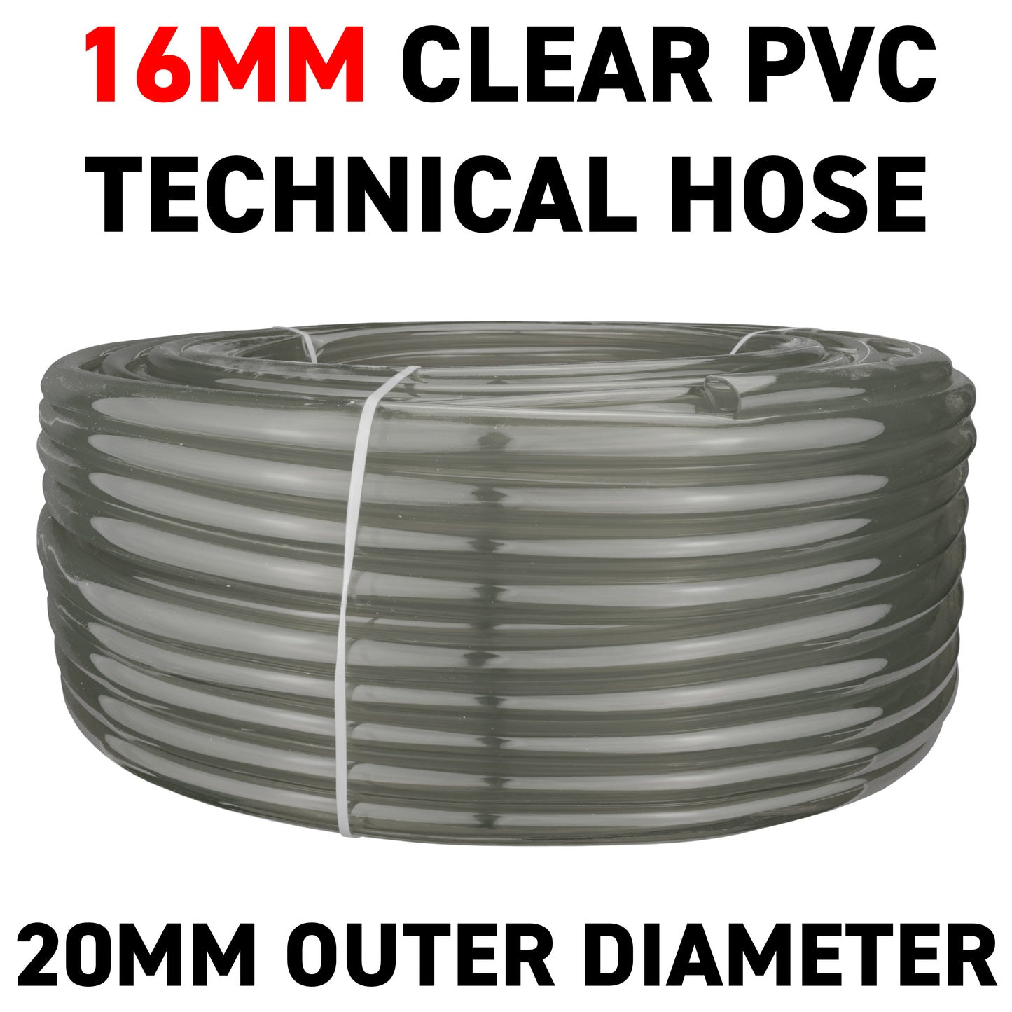 16mm Grey Semi-Transparent PVC Technical Hose