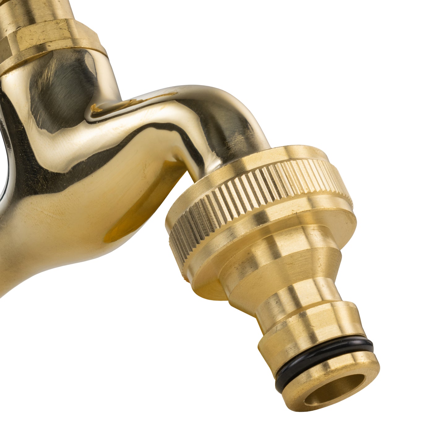 Polished Brass Quick Connector Bib Tap, 1/2" BSP
