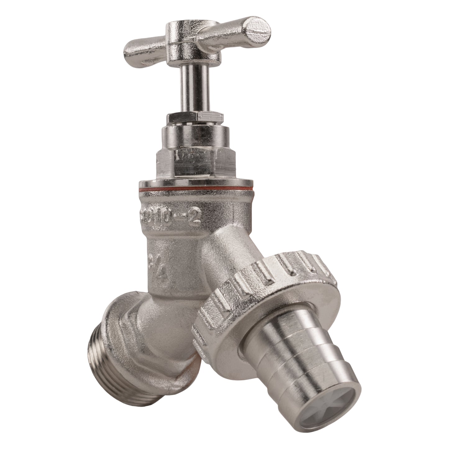 Nickel Plated Brass Barbed Bib Tap, 3/4" BSP