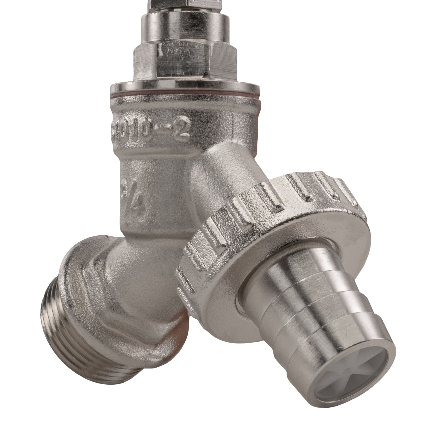 Nickel Plated Brass Barbed Bib Tap, 3/4" BSP