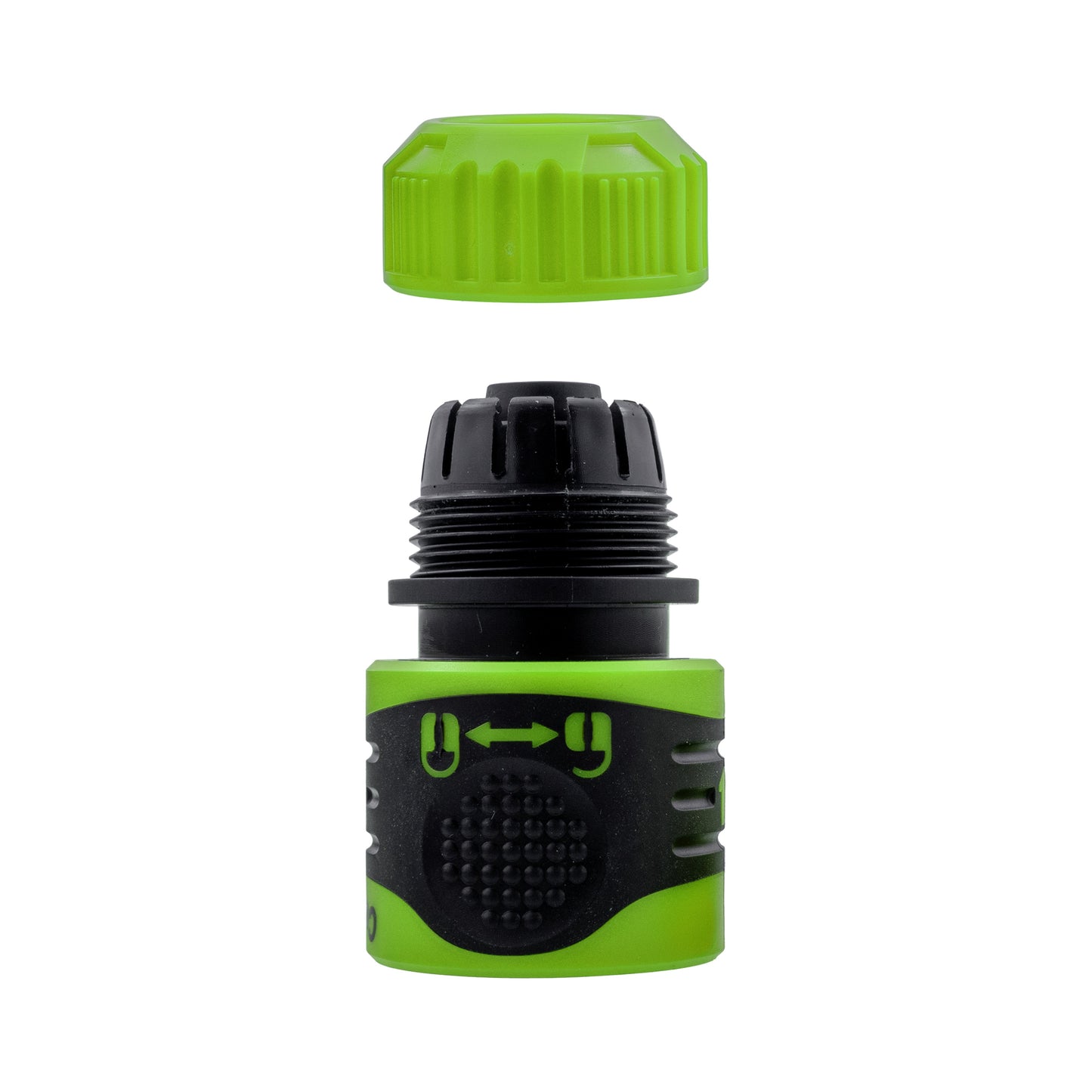 1/2" Female Hose Connector - Lockable Design, Green & Black