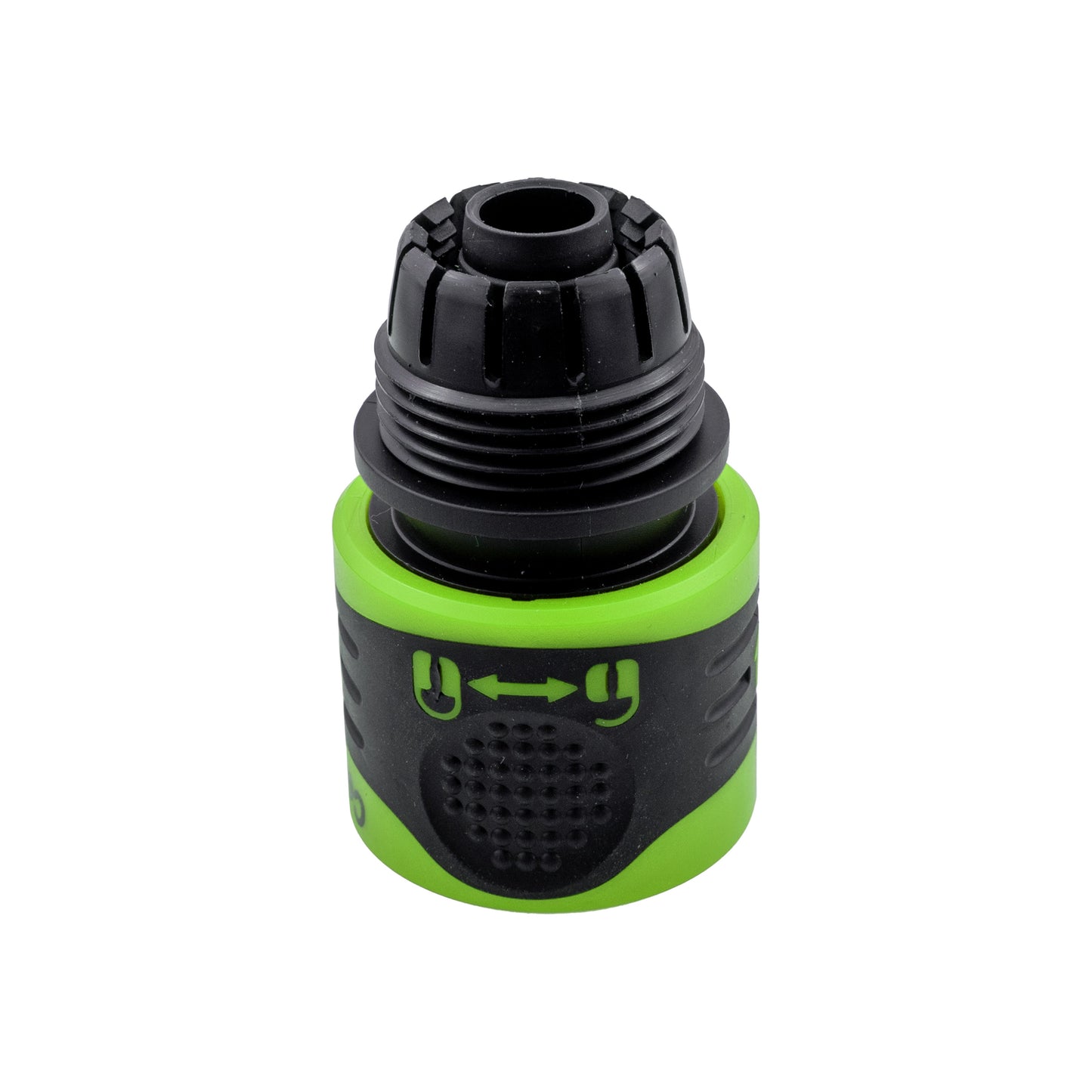 1/2" Female Hose Connector - Lockable Design, Green & Black
