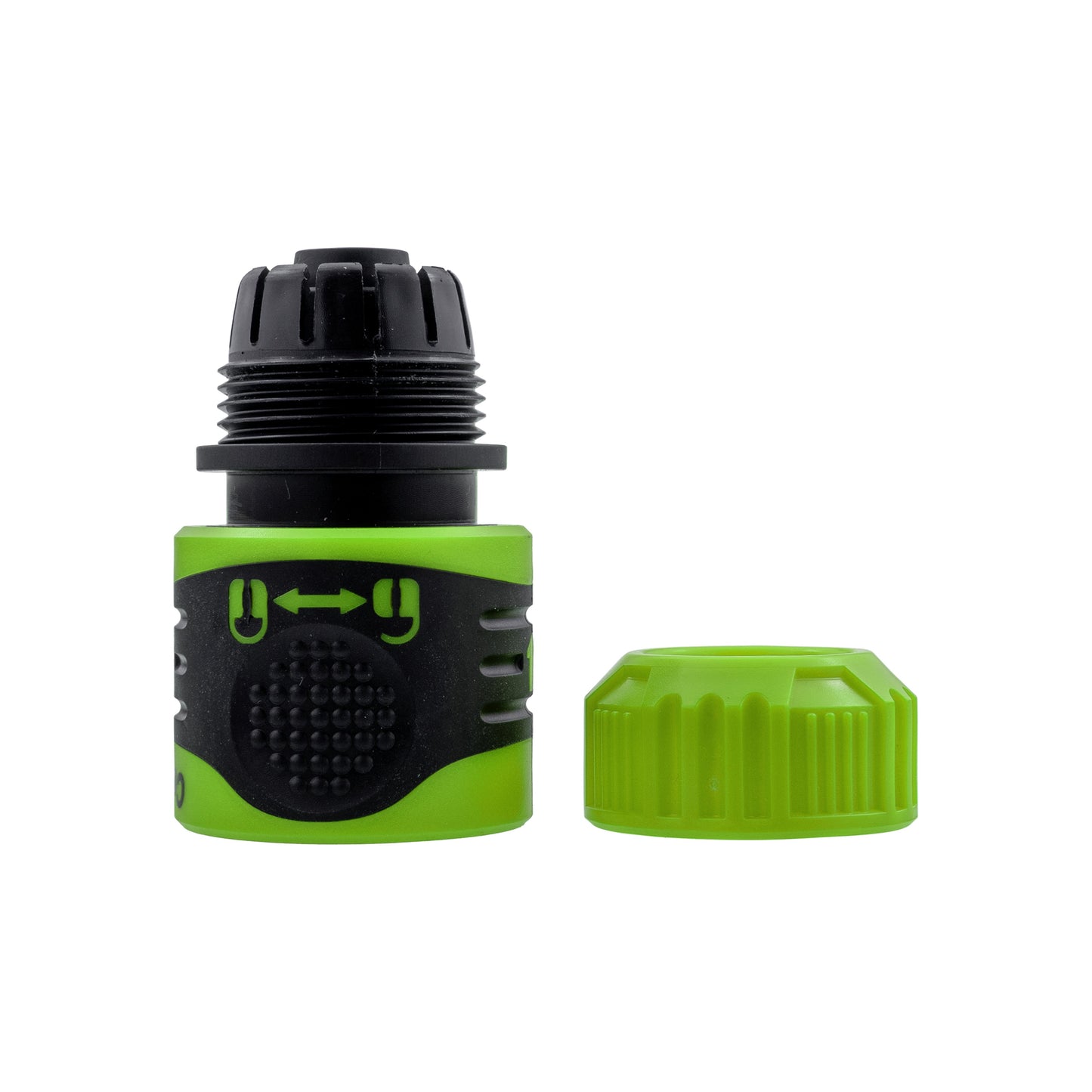 1/2" Female Hose Connector - Lockable Design, Green & Black
