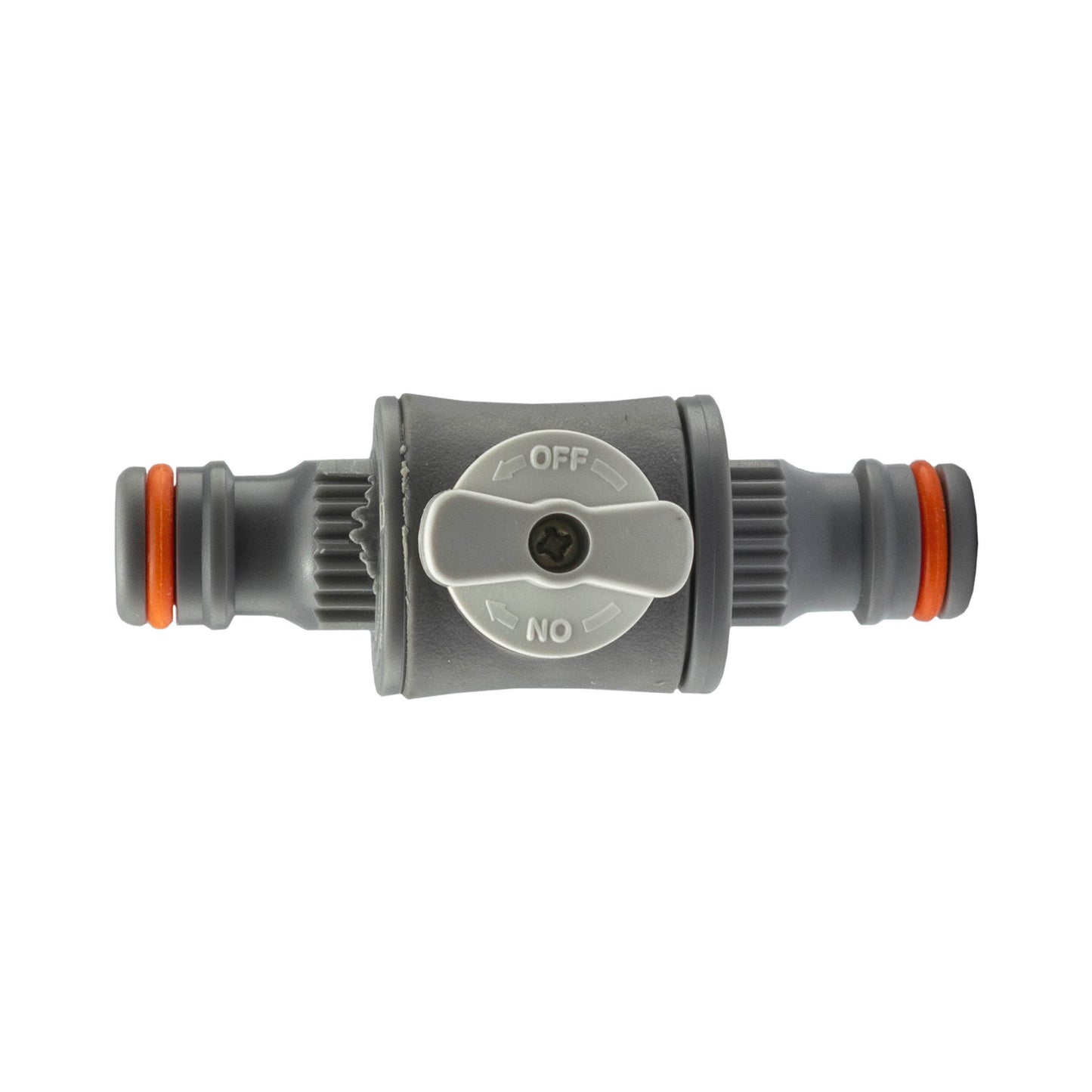 In-Line Valve with Male Quick Connectors, Grey