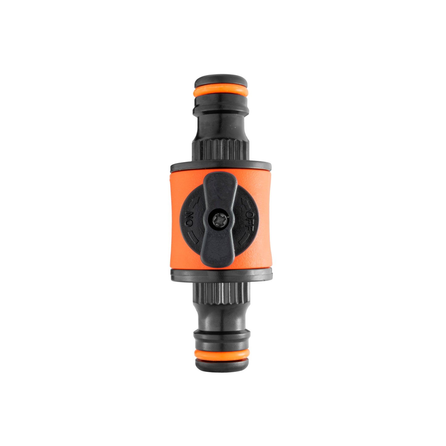 In-Line Valve with Double Male Quick Connector, Black