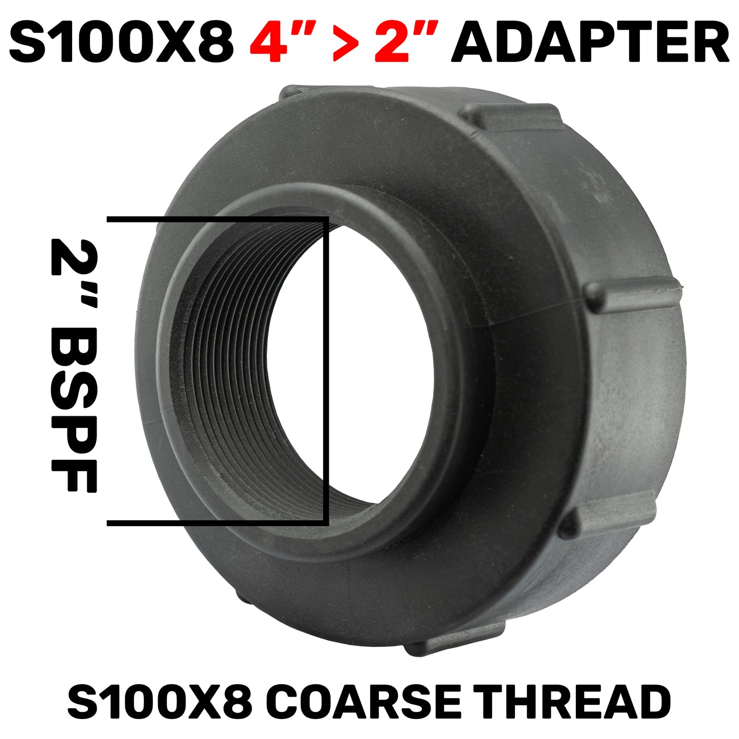 S100X8 IBC Adapter Cap with 2" BSP Female Thread