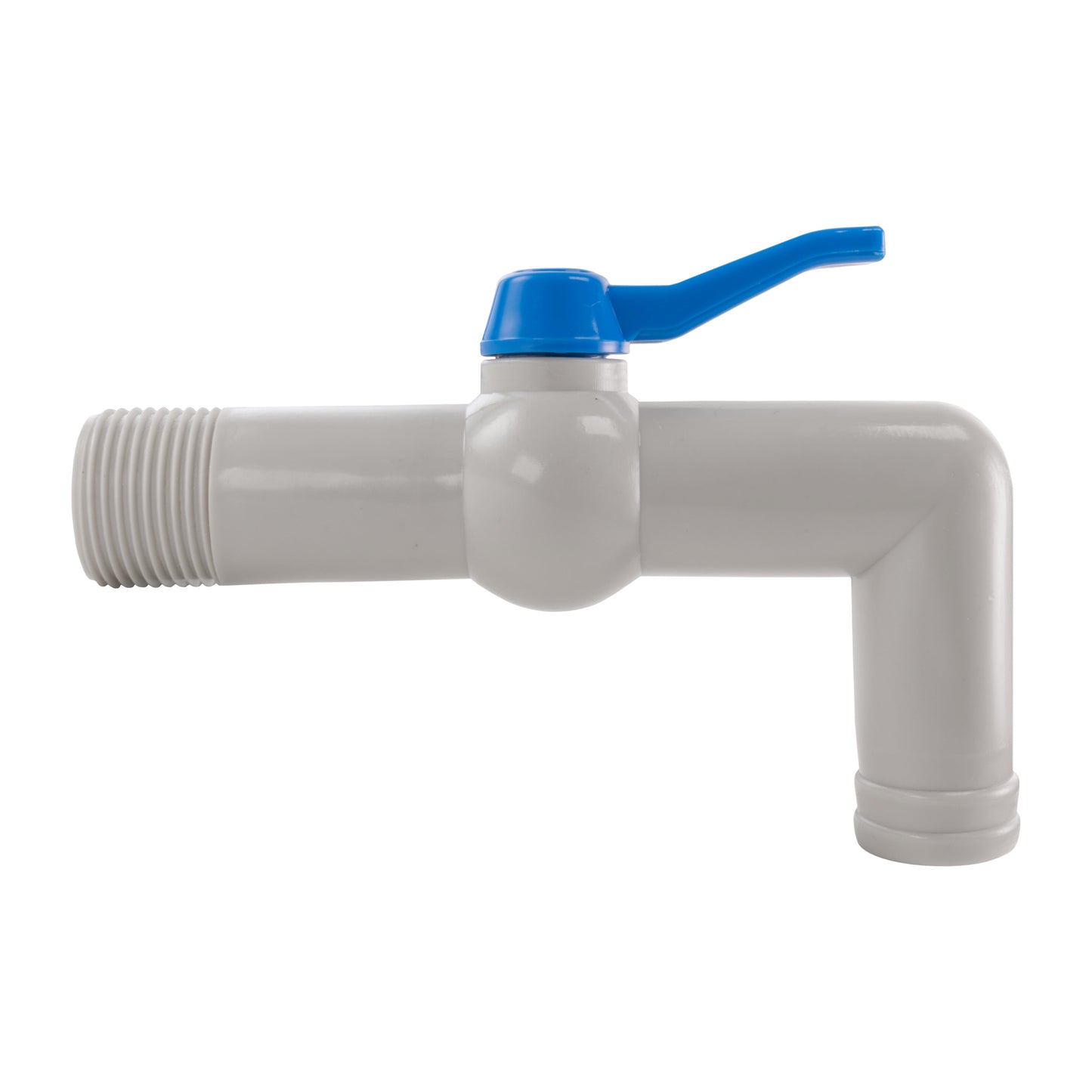 90 Degree PP Barbed Lever Tap, 1" BSP + PTFE