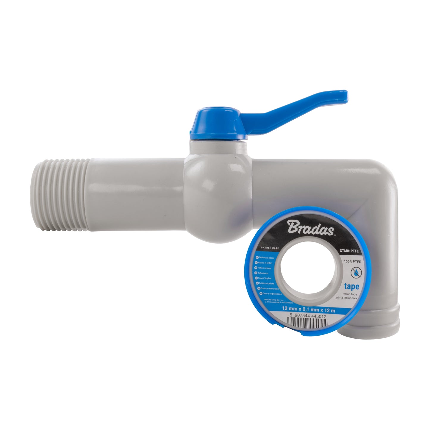 90 Degree PP Barbed Lever Tap, 3/4" BSP