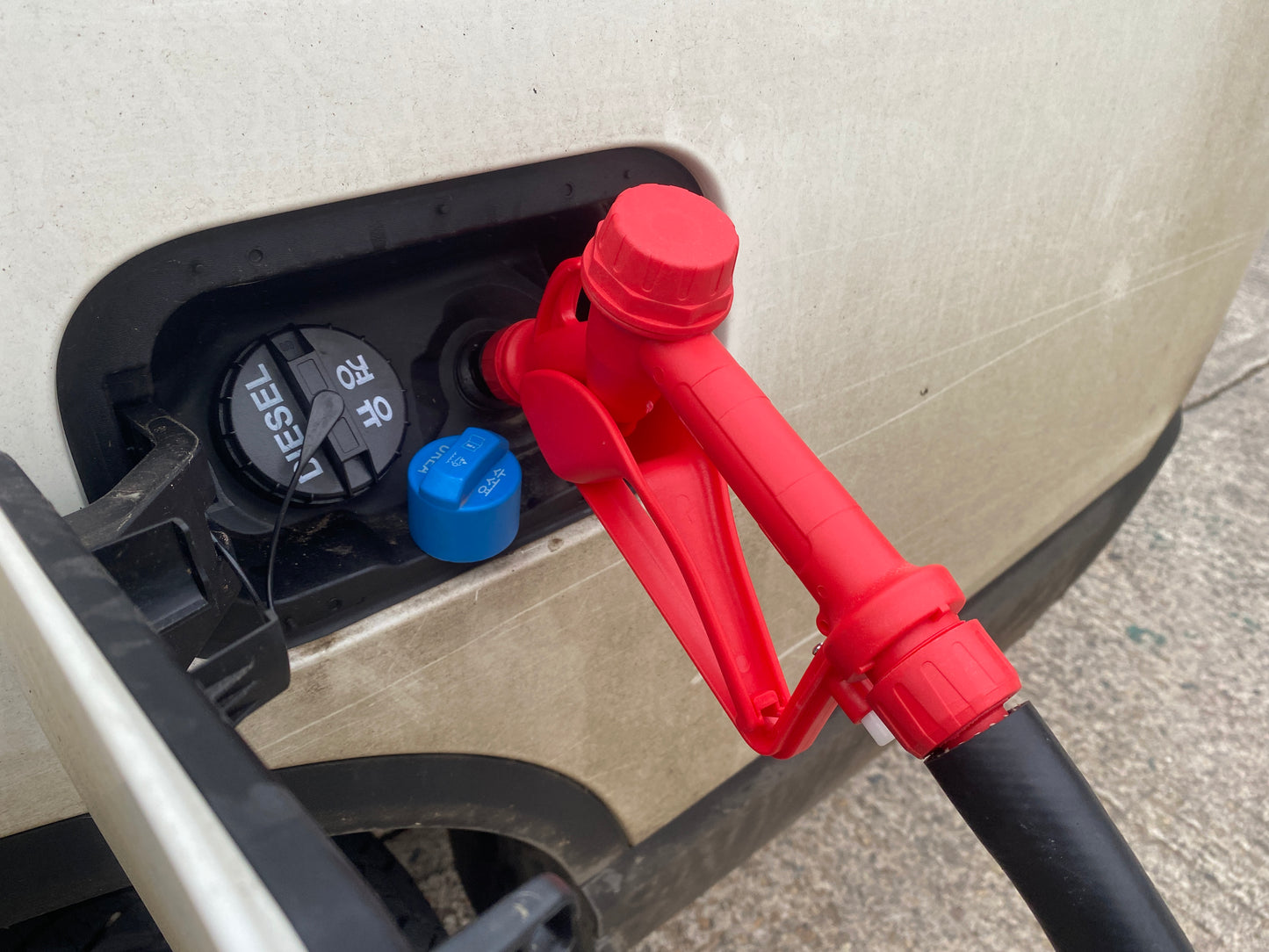 Red Ad-Blue & Fuel Dispensing Nozzle for 3/4" Hose with Metal Tip
