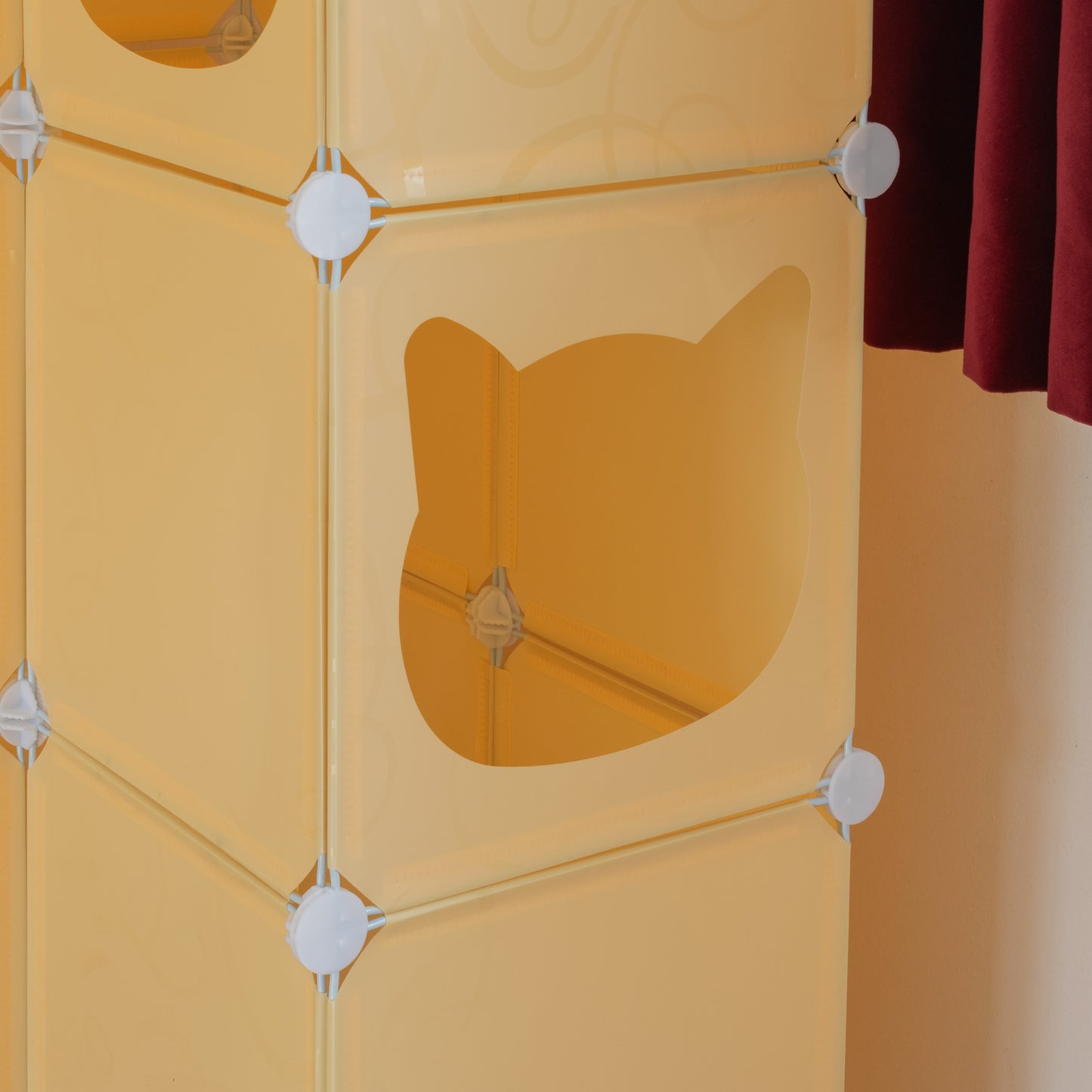 Cream Kitty Cubby Cat Cube Buildable Play Tower, Large