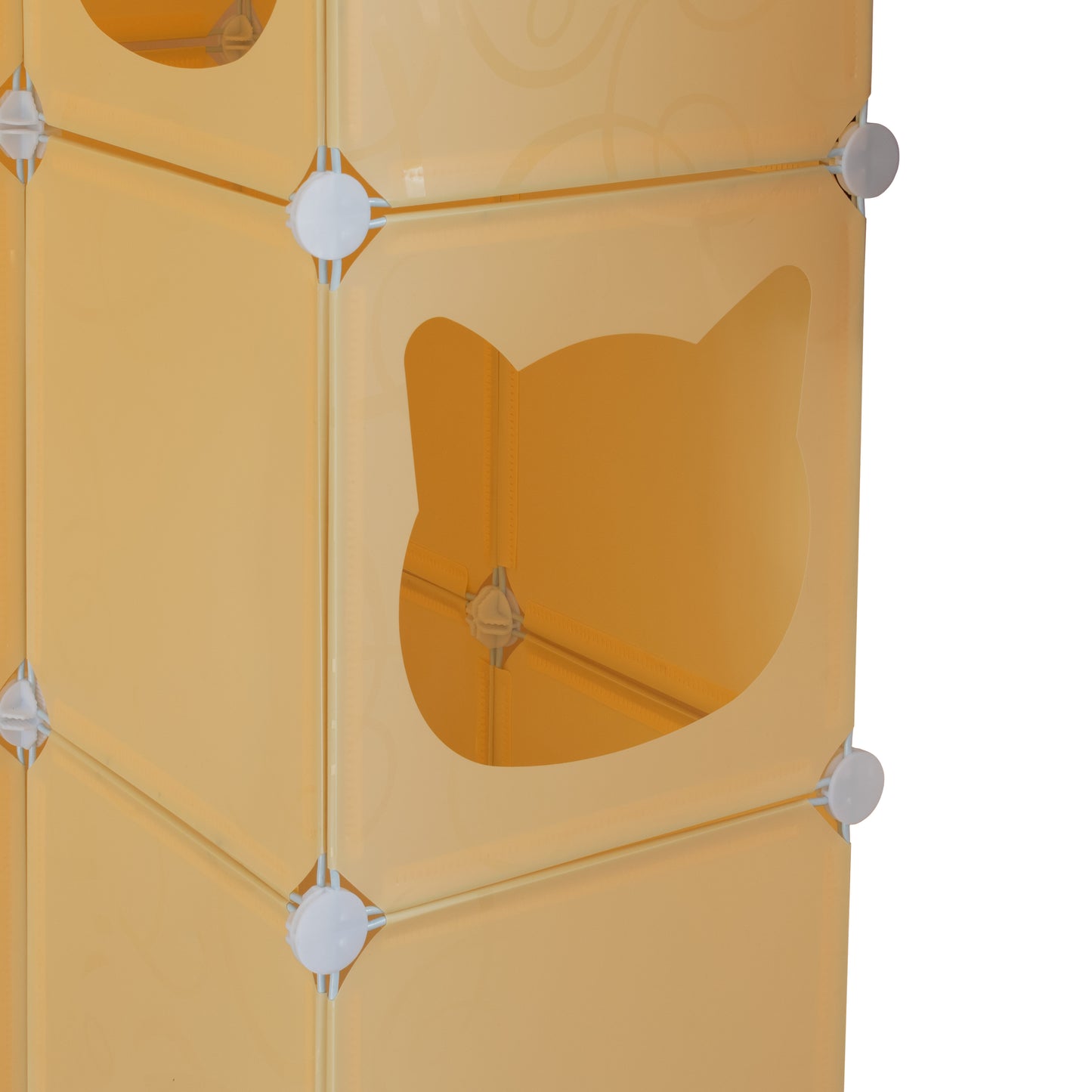 Cream Kitty Cubby Cat Cube Buildable Play Tower, Large