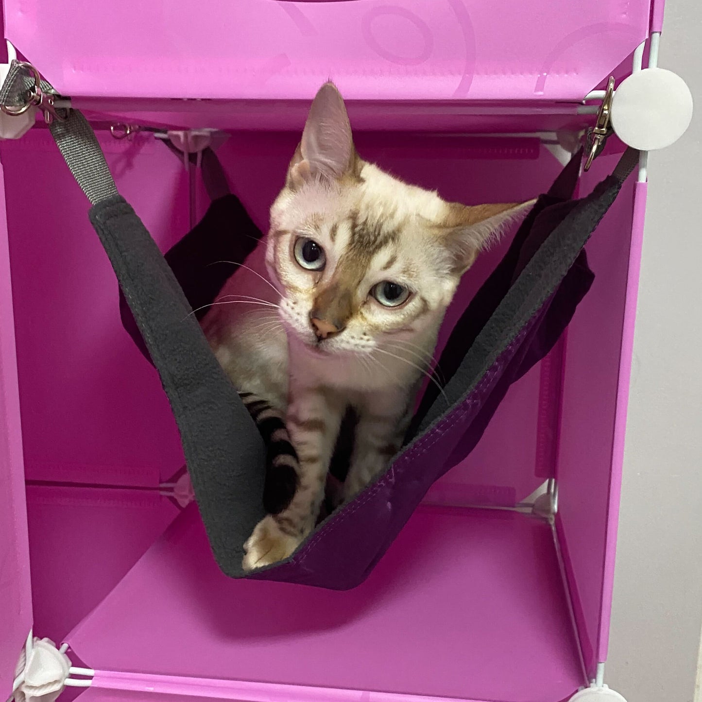 Pink Kitty Cubby Cat Cube Buildable Play Tower, Large