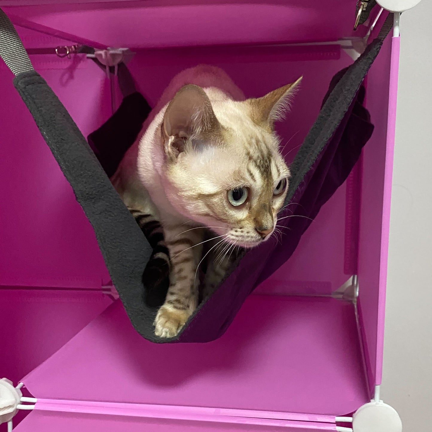 Pink Kitty Cubby Cat Cube Buildable Play Tower, Large