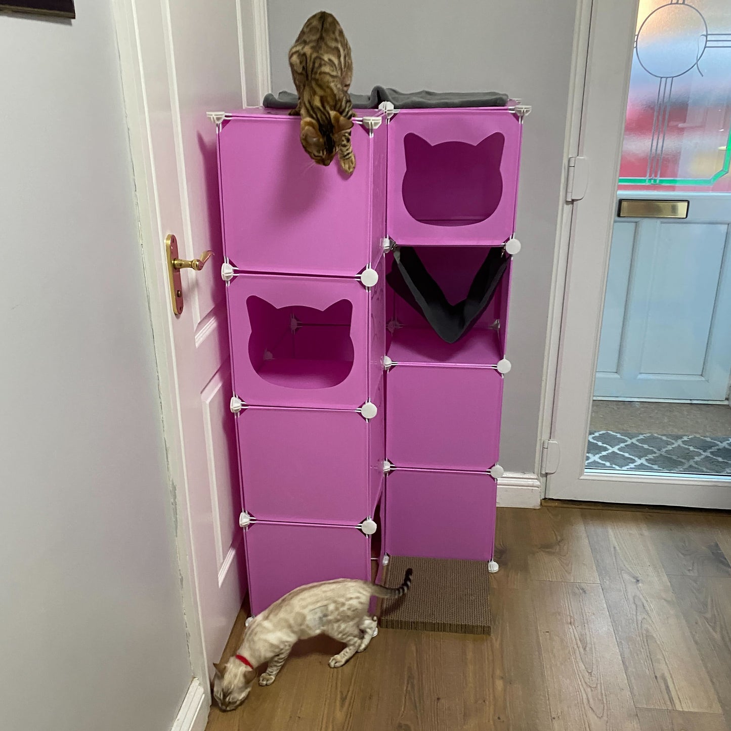 Pink Kitty Cubby Cat Cube Buildable Play Tower, Large