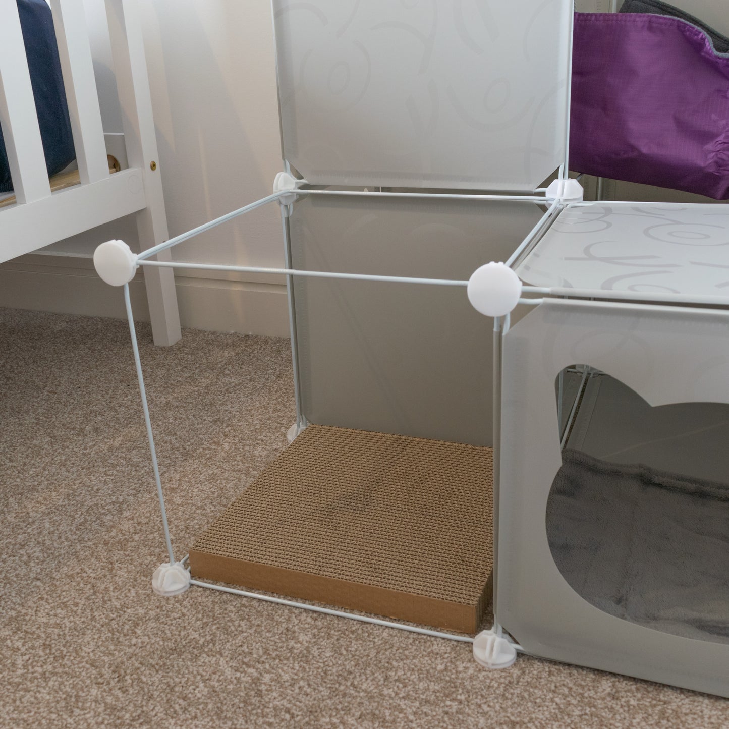 Grey Kitty Cubby Cat Cube Buildable Play Tower, Medium