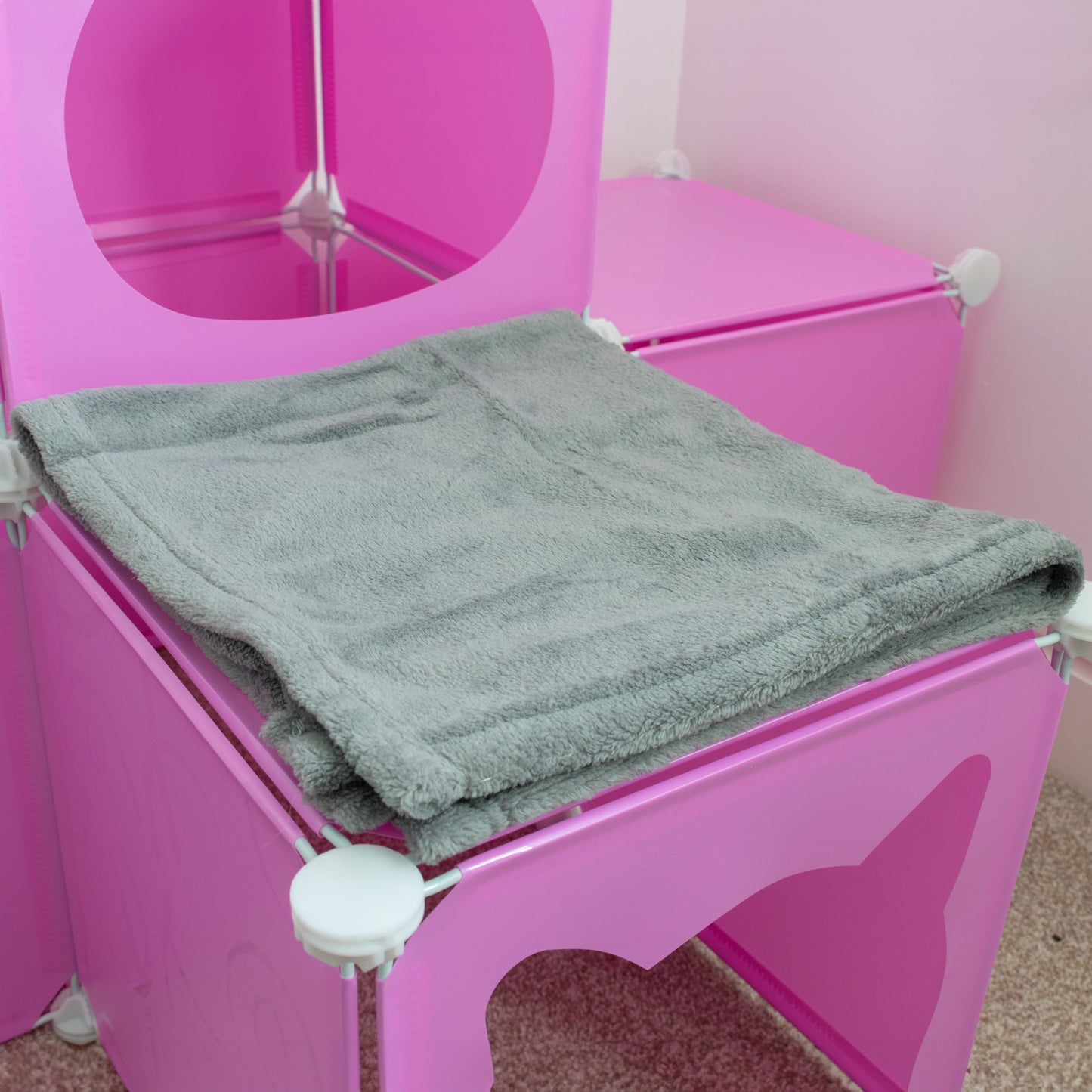 Pink Kitty Cubby Cat Cube Buildable Play Tower, Medium